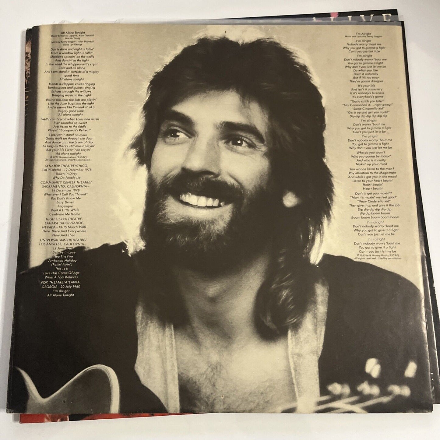 Kenny Loggins – Alive 1980 LP Vinyl Record Gatefold 38AP 1935