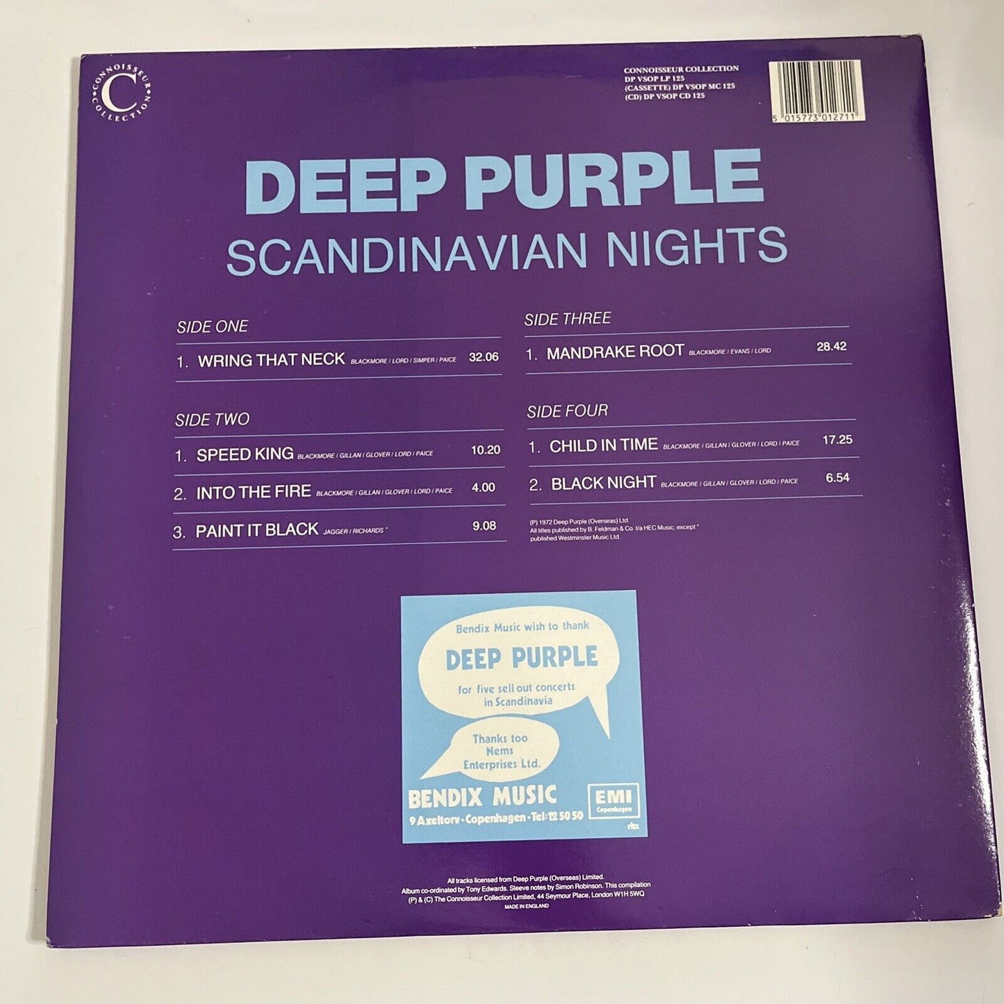 Deep Purple Scandinavian Nights Live In Stockholm 1970 2x LP Vinyl Record