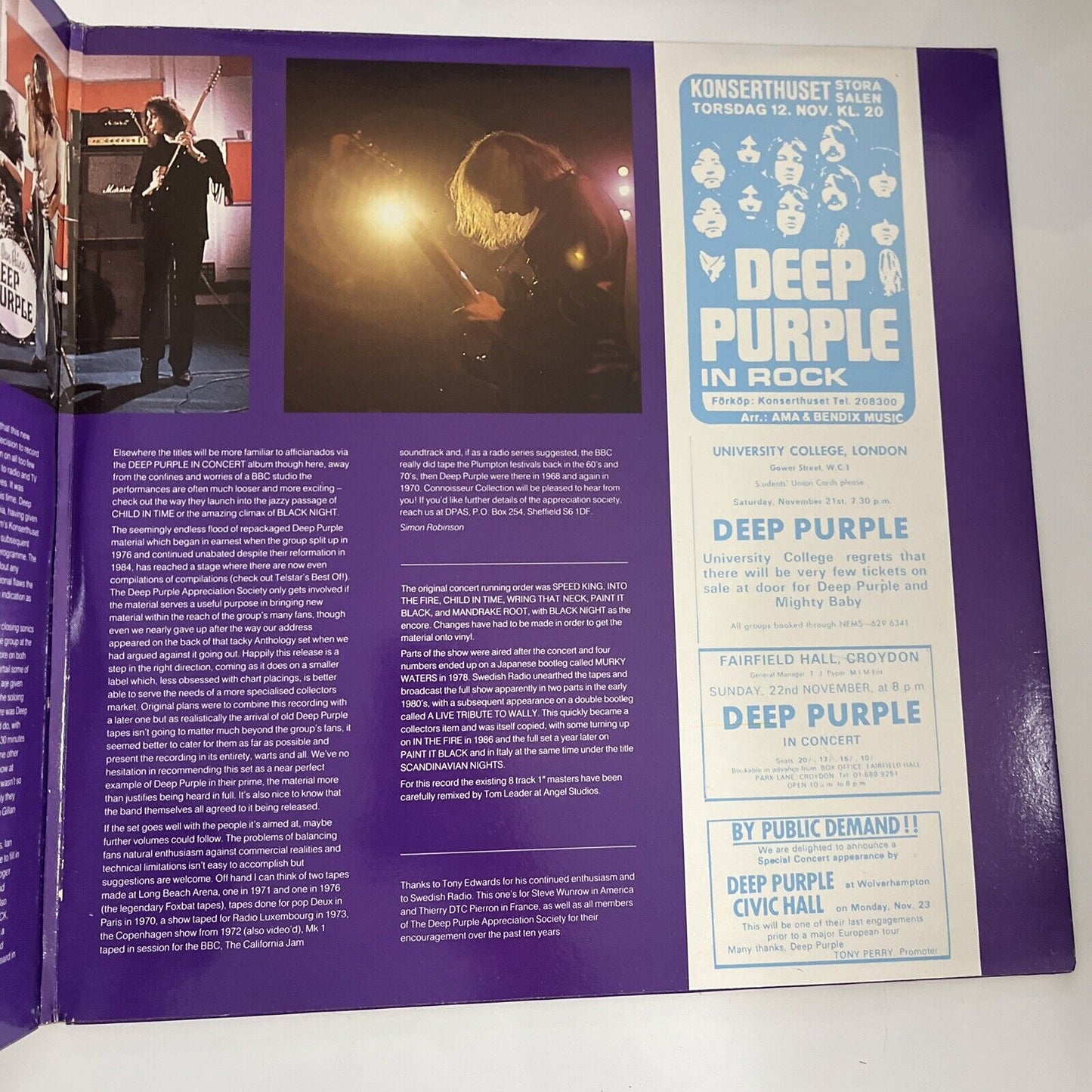 Deep Purple Scandinavian Nights Live In Stockholm 1970 2x LP Vinyl Record