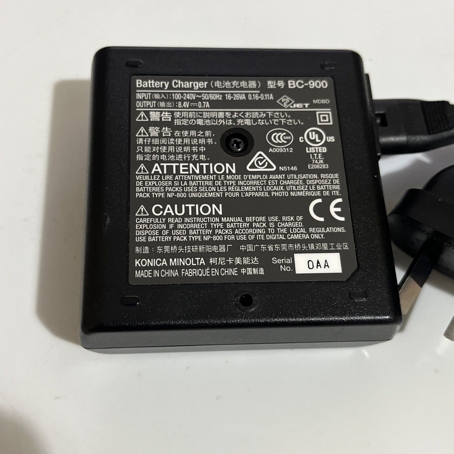 Genuine Konica Minolta BC-900 Camera Battery Charger For NP-800 NP-900