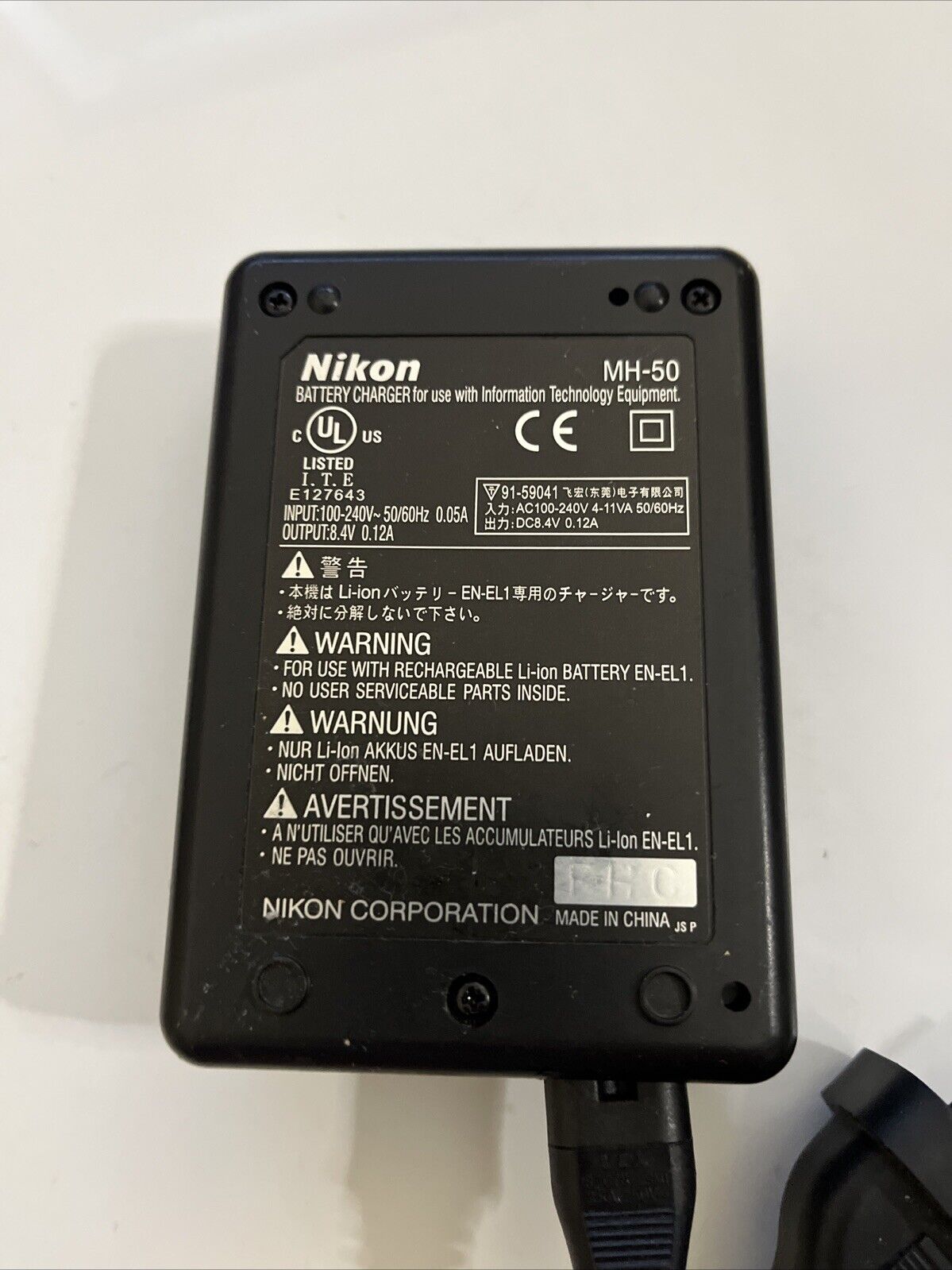 Genuine Nikon MH-50 Camera Battery Charger for EN-EL1 EH-21 Battery