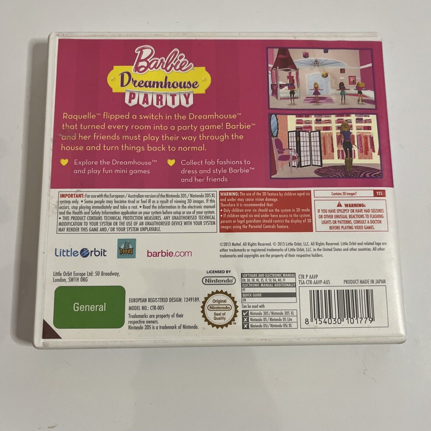 Barbie Dreamhouse Party  Nintendo 3DS 2014 Game Complete