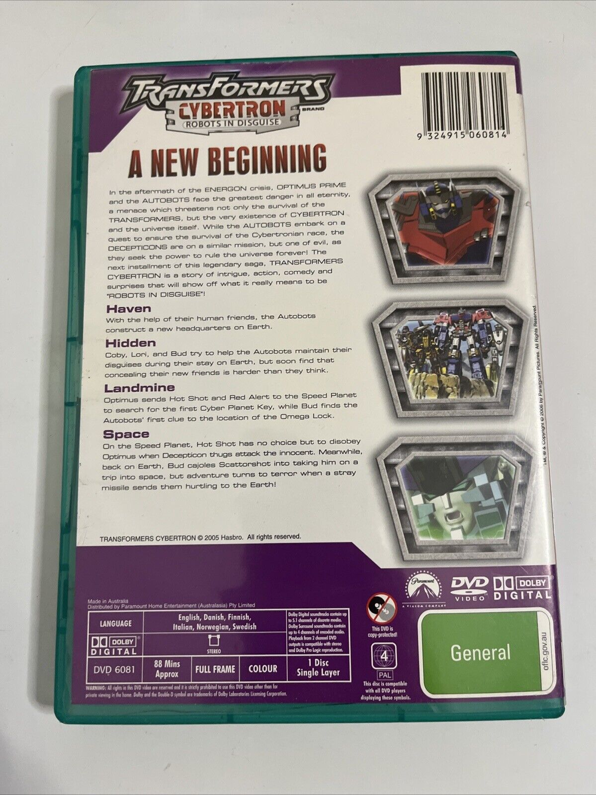 Transformers Cyberton A New Beginning (DVD, 2005) Region 4