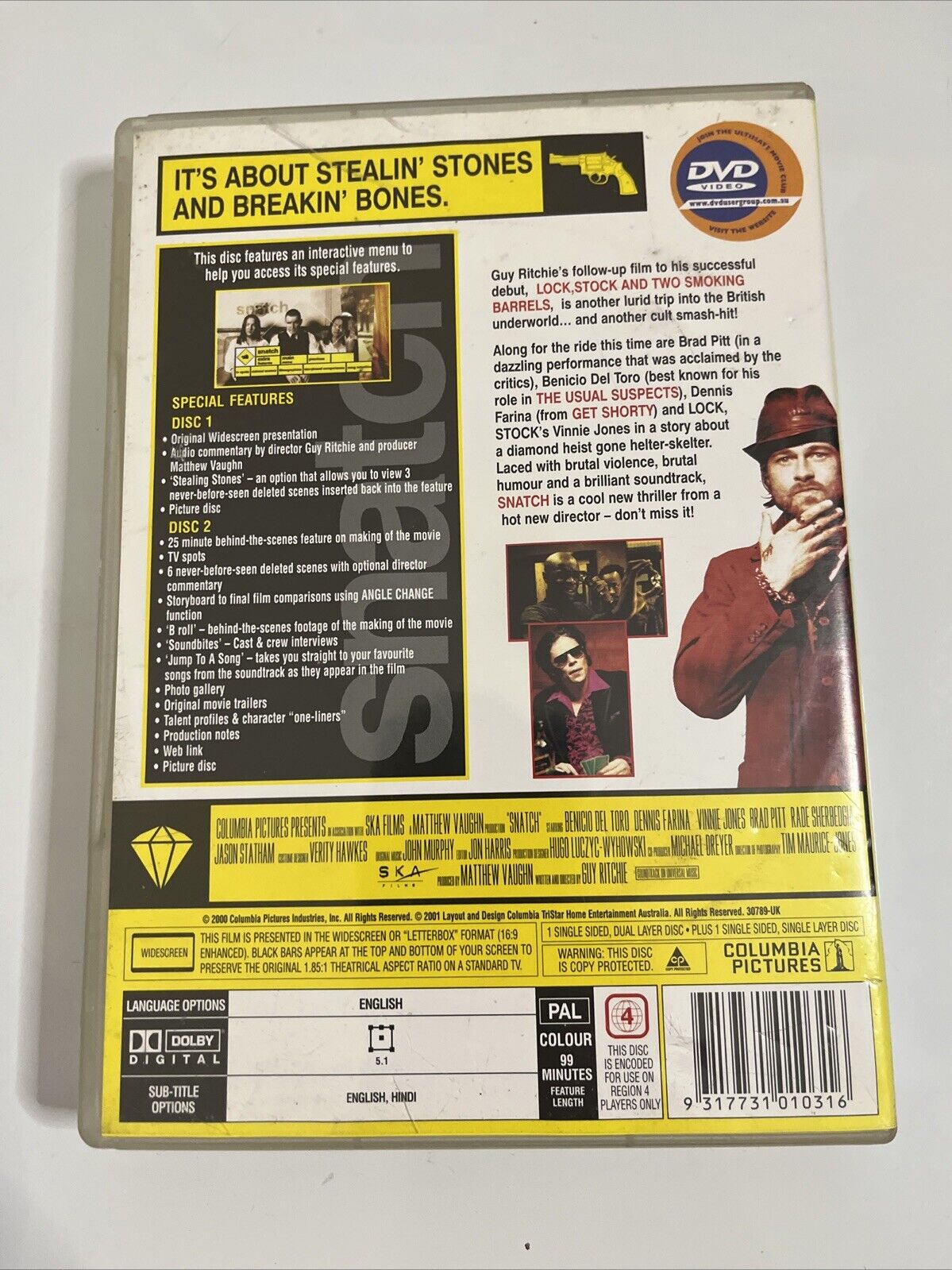 Snatch Collector's Edition (DVD, 2000, 2-Disc Set) Region 4