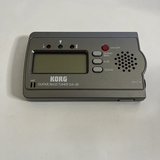 Korg Guitar/Bass Tuner GA-30 Digital LCD Grey Silver Microphone & Jack Input