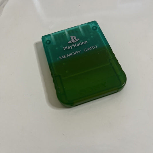Genuine Sony PlayStation PS1 Transparent Clear Green Memory Card SCPH-1020