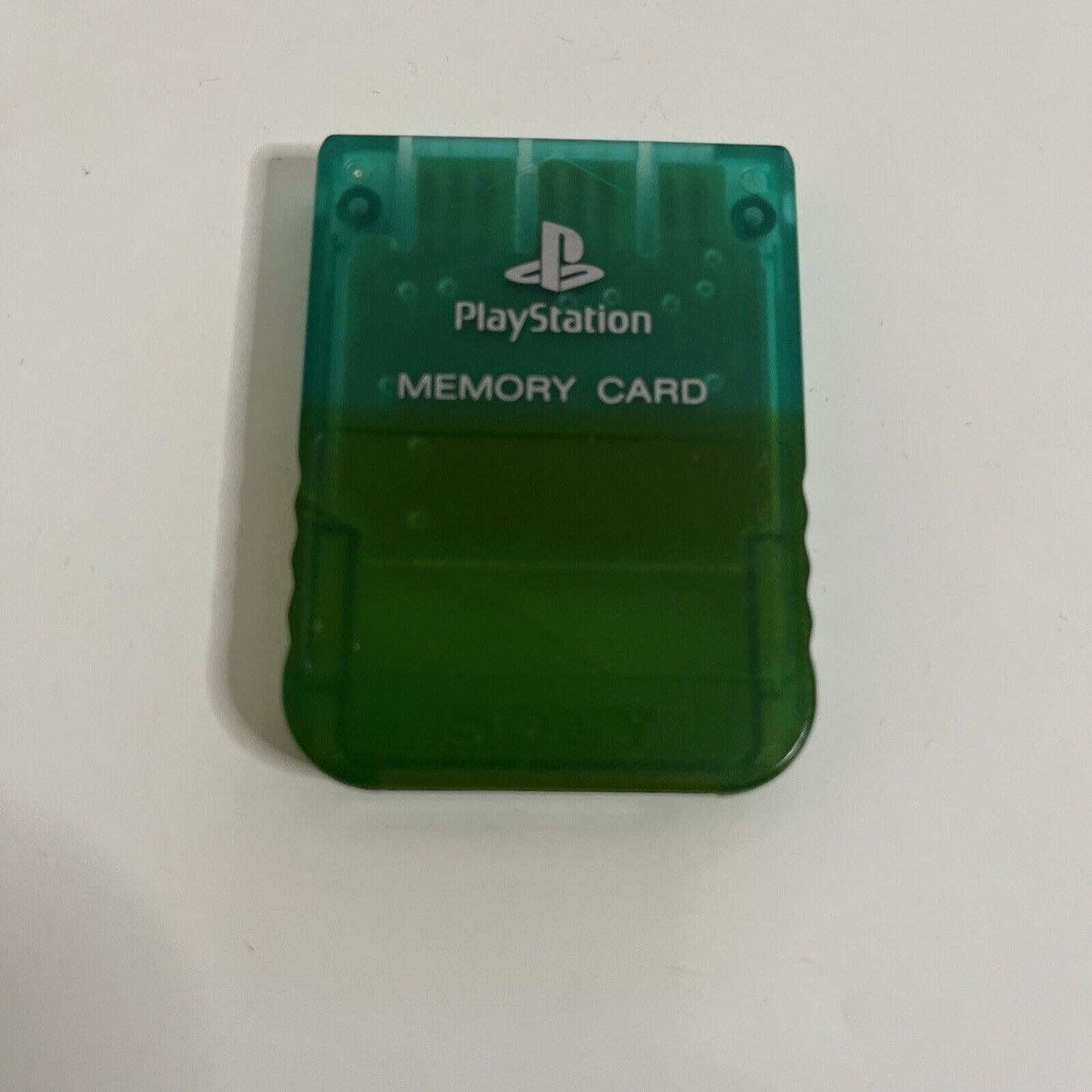 Genuine Sony PlayStation PS1 Transparent Clear Green Memory Card SCPH-1020