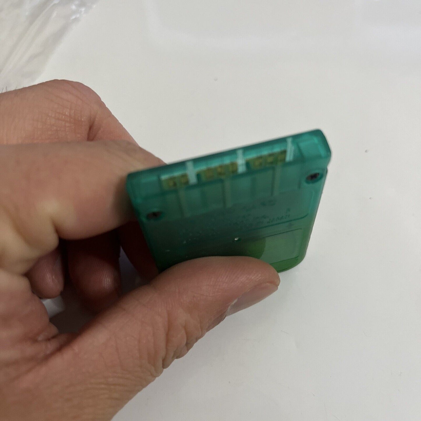 Genuine Sony PlayStation PS1 Transparent Clear Green Memory Card SCPH-1020