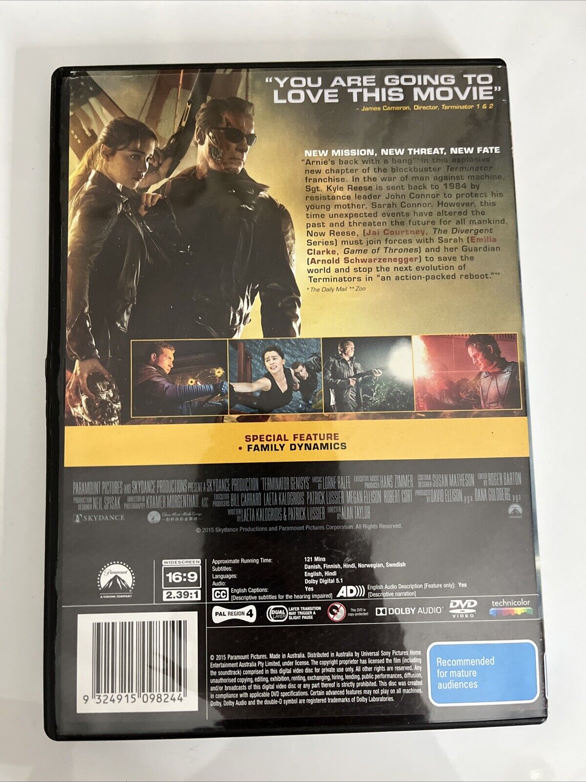 Terminator Genisys (DVD, 2015) Arnold Schwarzenegger  Region 4