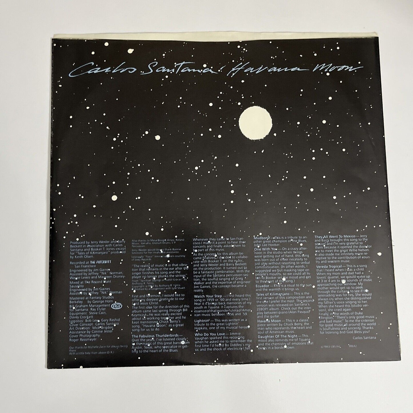 Havana Moon by Carlos Santana 1983 LP Vinyl Record Columbia FC 38642