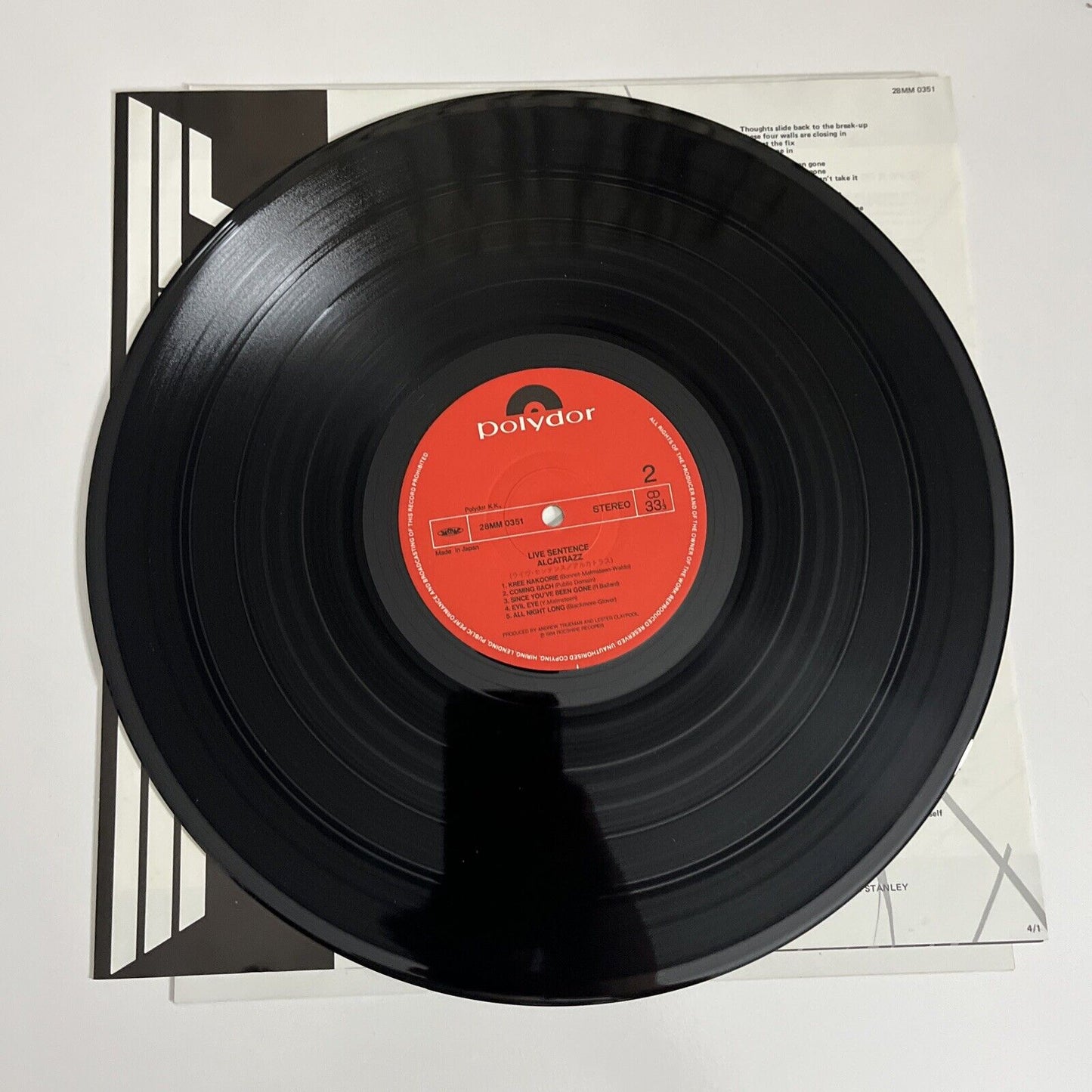 Live Sentence by Alcatraz 1984 LP Vinyl Record Obi JAPAN + Poster Polydor