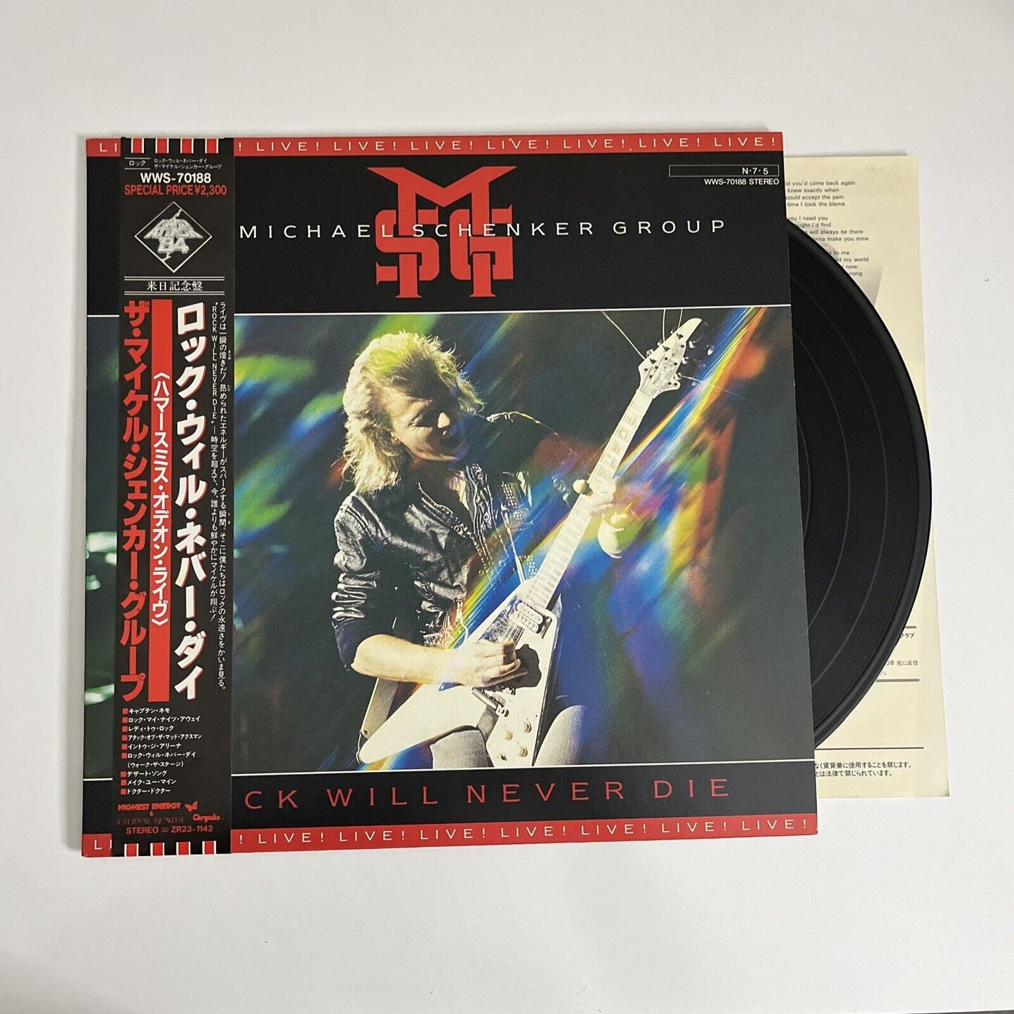 Rock Will Never Die by The Michael Schenker Group 1984 LP Vinyl Record Obi JAPAN