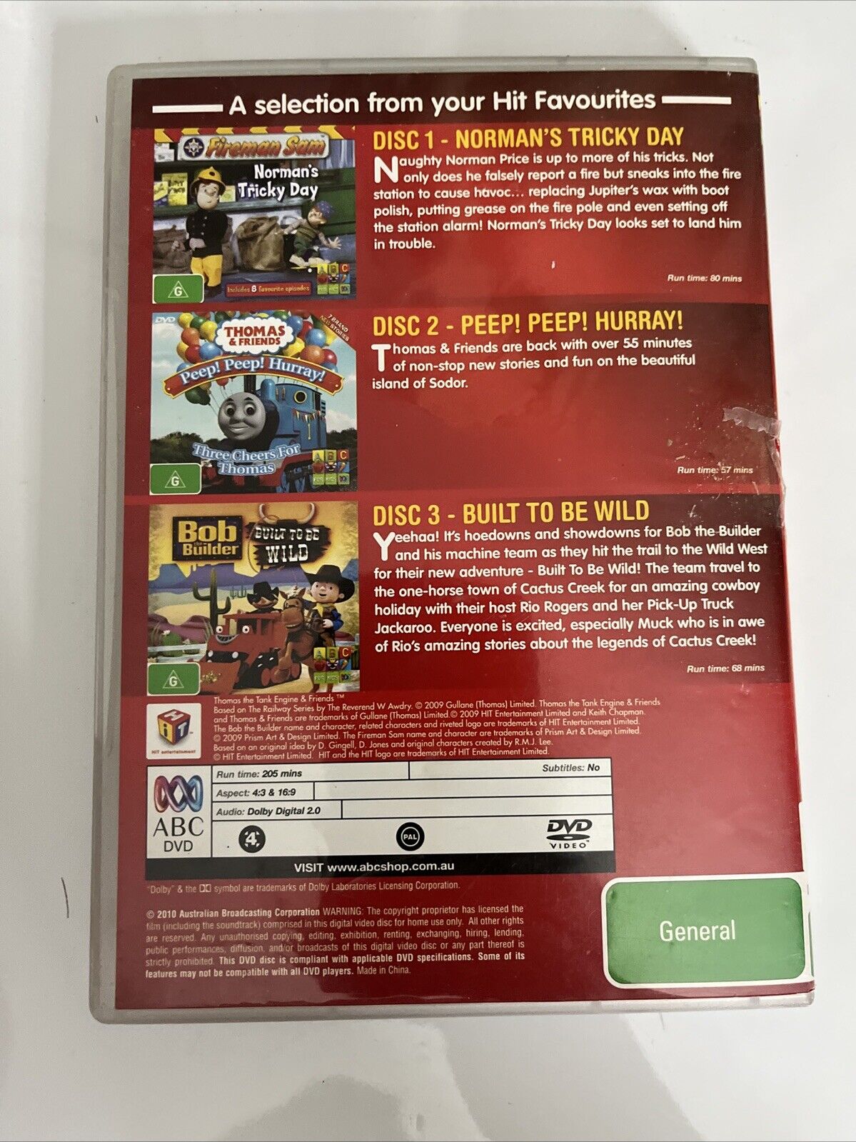 Hit Favourites 2 ABC: Bob The Builder, Fireman Sam, Thomas & Friends DVD Region4