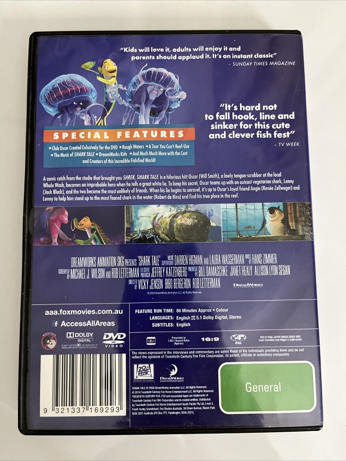 Shark Tale (DVD, 2004) Dreamworks Animated Film Region 4