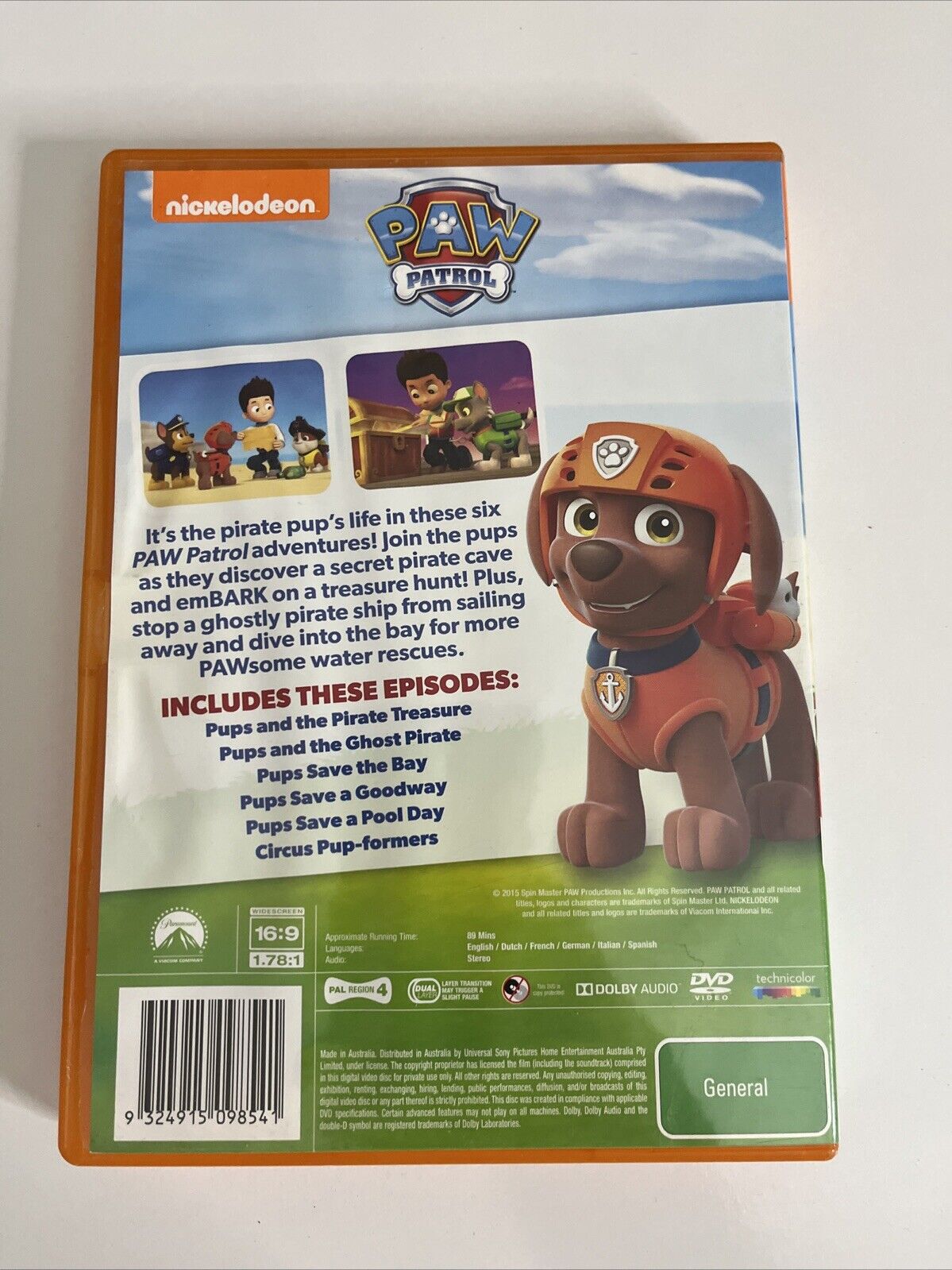 Paw Patrol : Pups and the Pirate Treasure (DVD, 2014) Animation Region 4