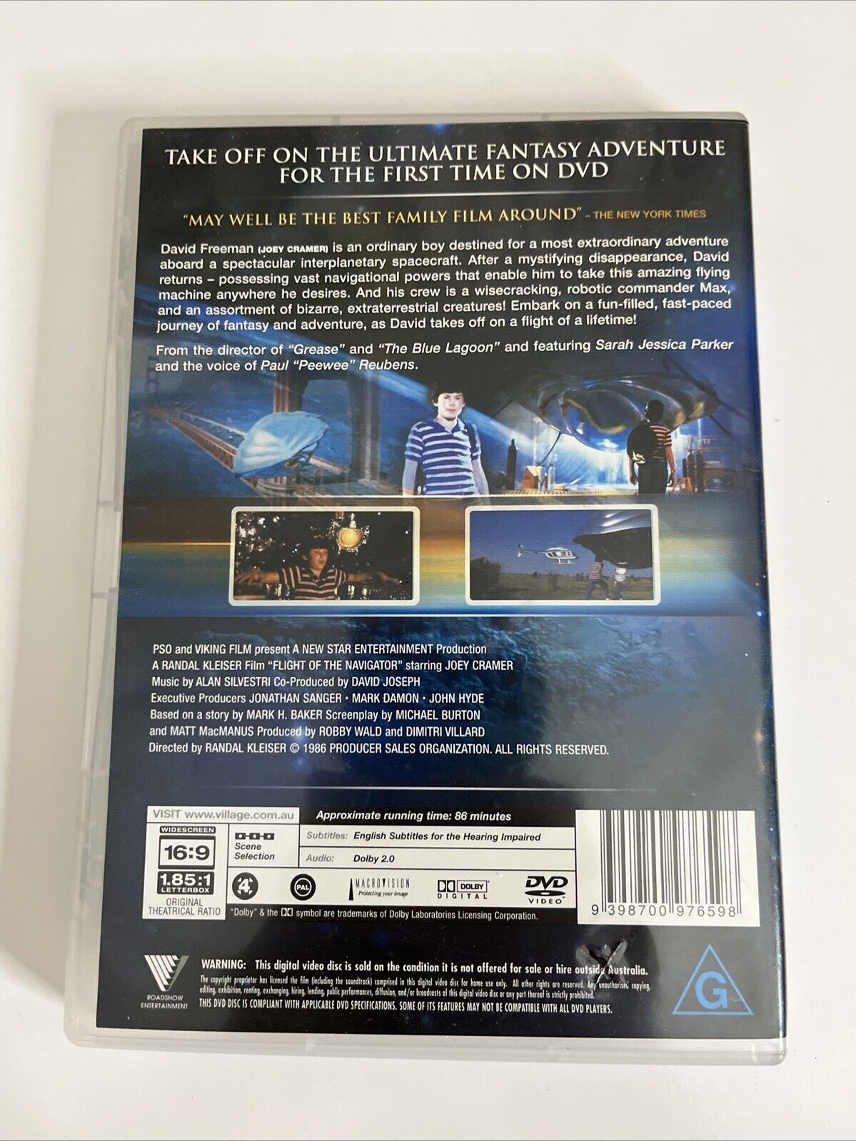 Flight of the Navigator (DVD, 1986) Joey Cramer  Region 4