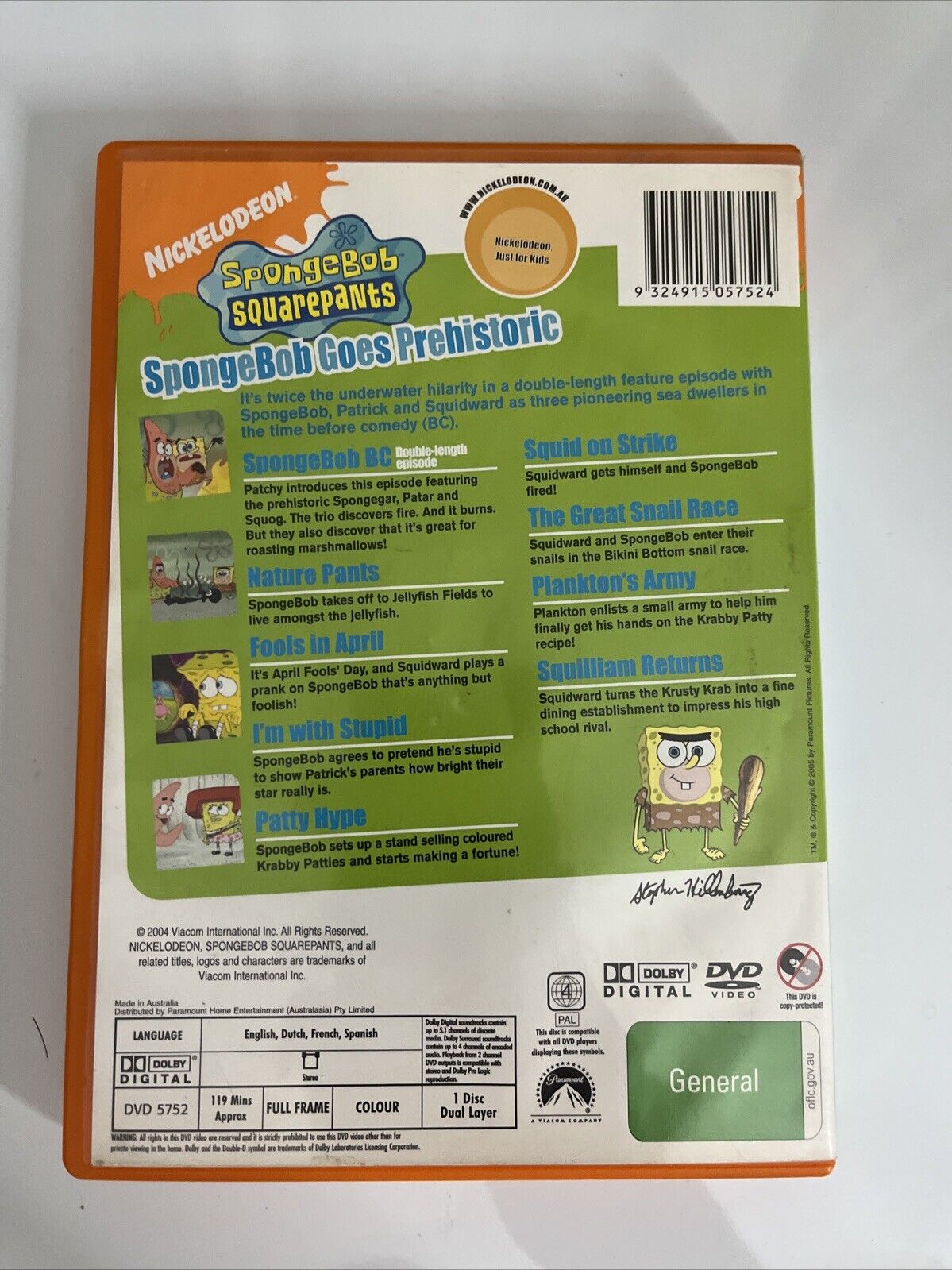 SpongeBob SquarePants : SpongeBob Goes Prehistoric (DVD, 2005)  Region 4