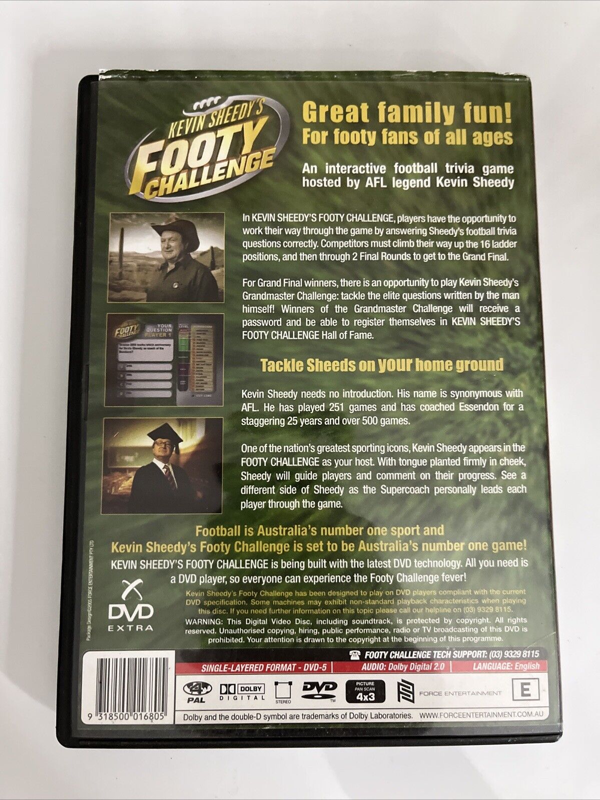 Kevin Sheedy's Footy Challenge: Interactive Trivia Game (DVD, 2005) Region 4
