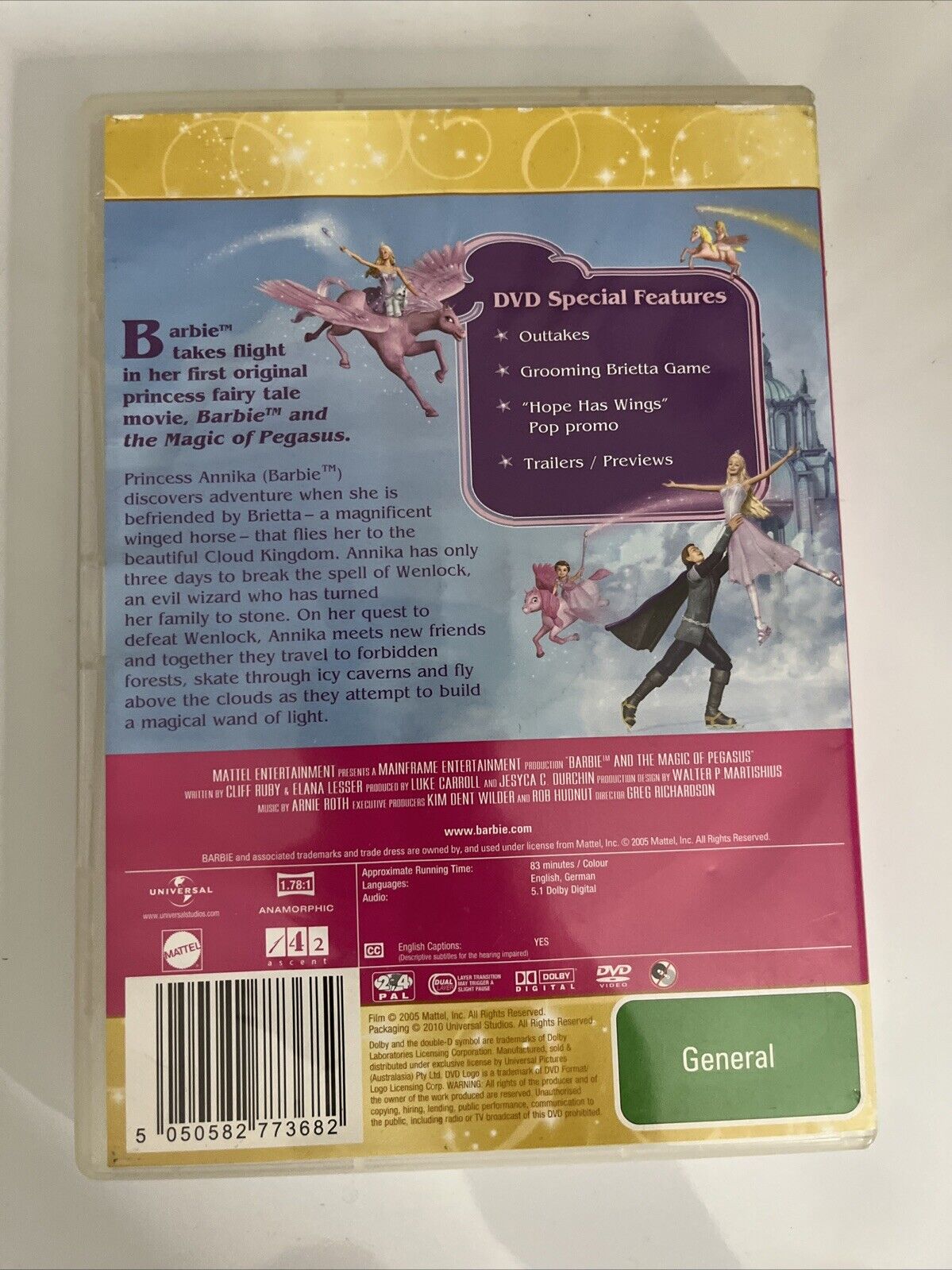 Barbie and the Magic of Pegasus (DVD, 2005) Animated Movie Region 4 &2