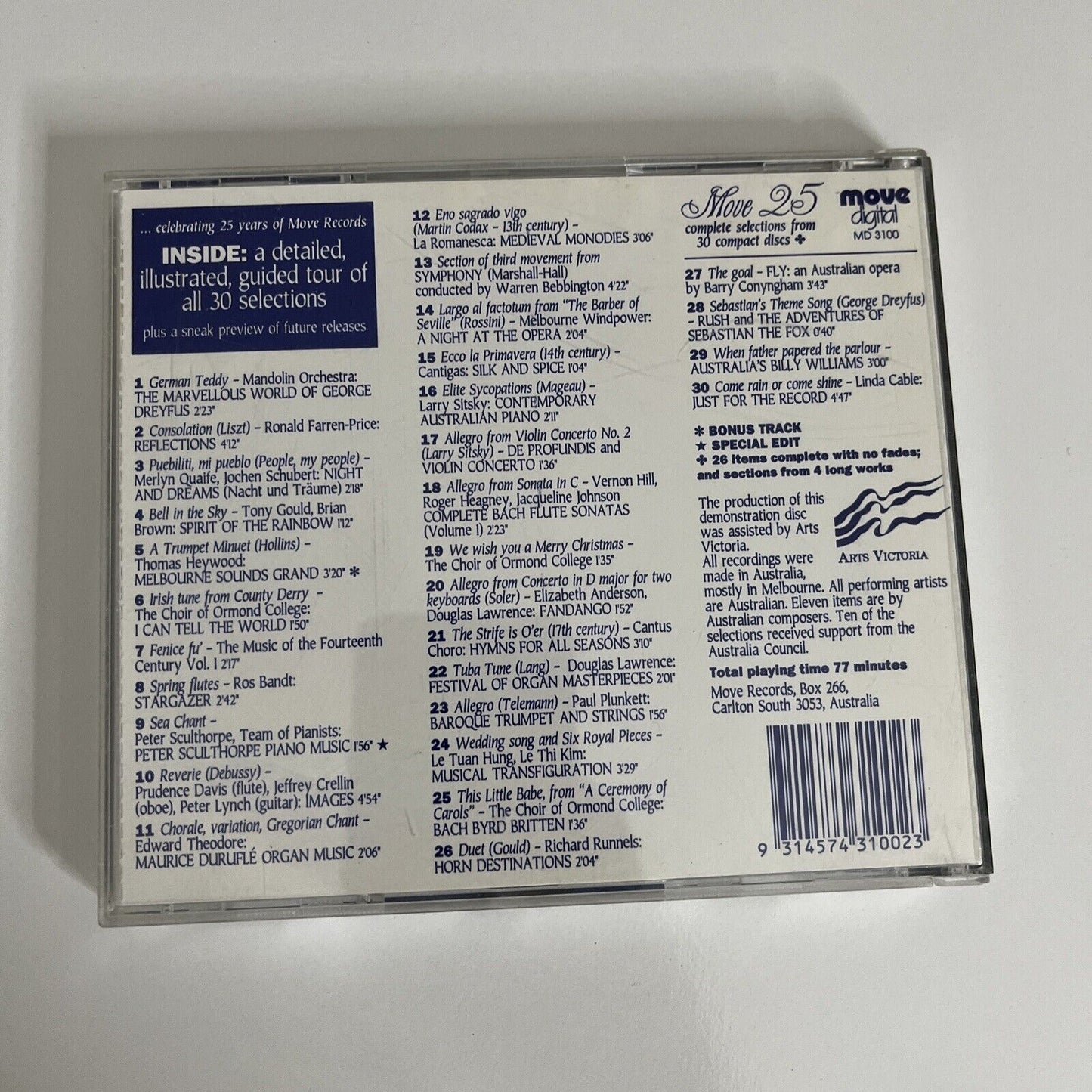 Move 25 : Celebrating 25 Years Of Move Records (CD, 1993) Album