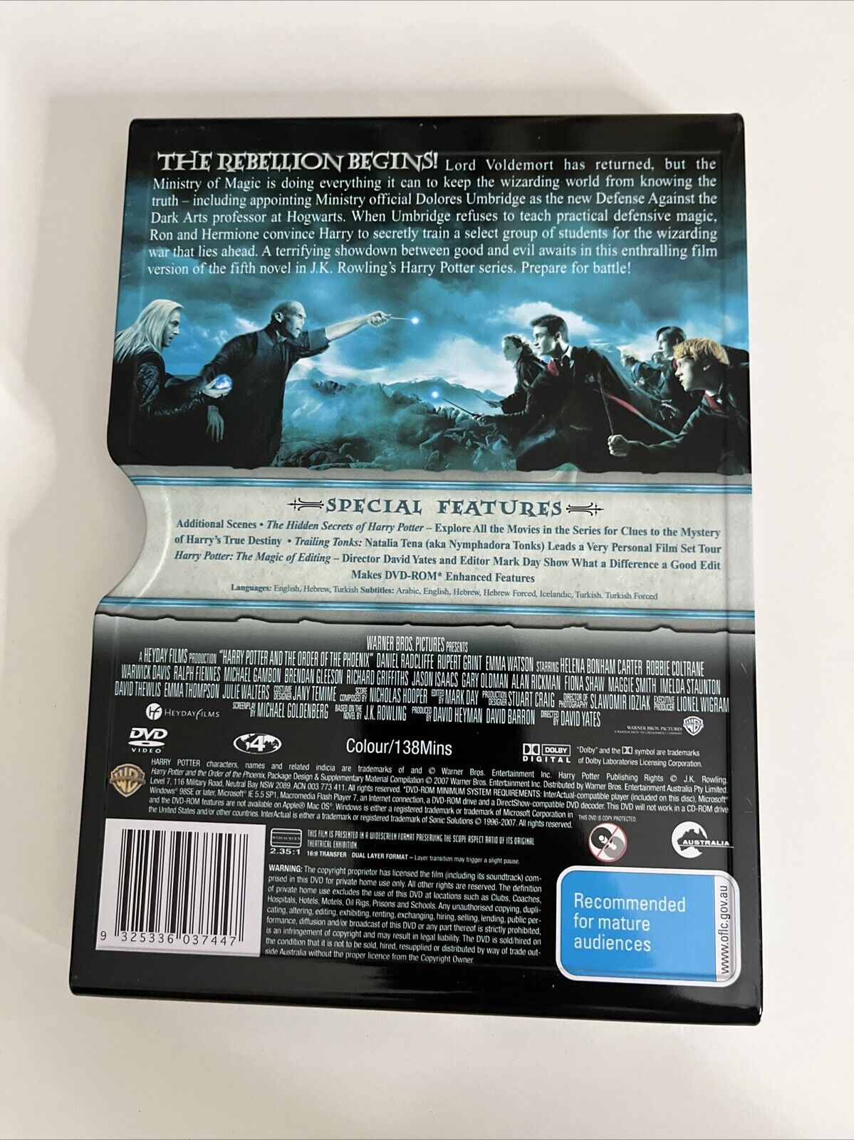 Harry Potter And The Order Of The Phoenix (DVD, 2007) Steelbook Limited Edition