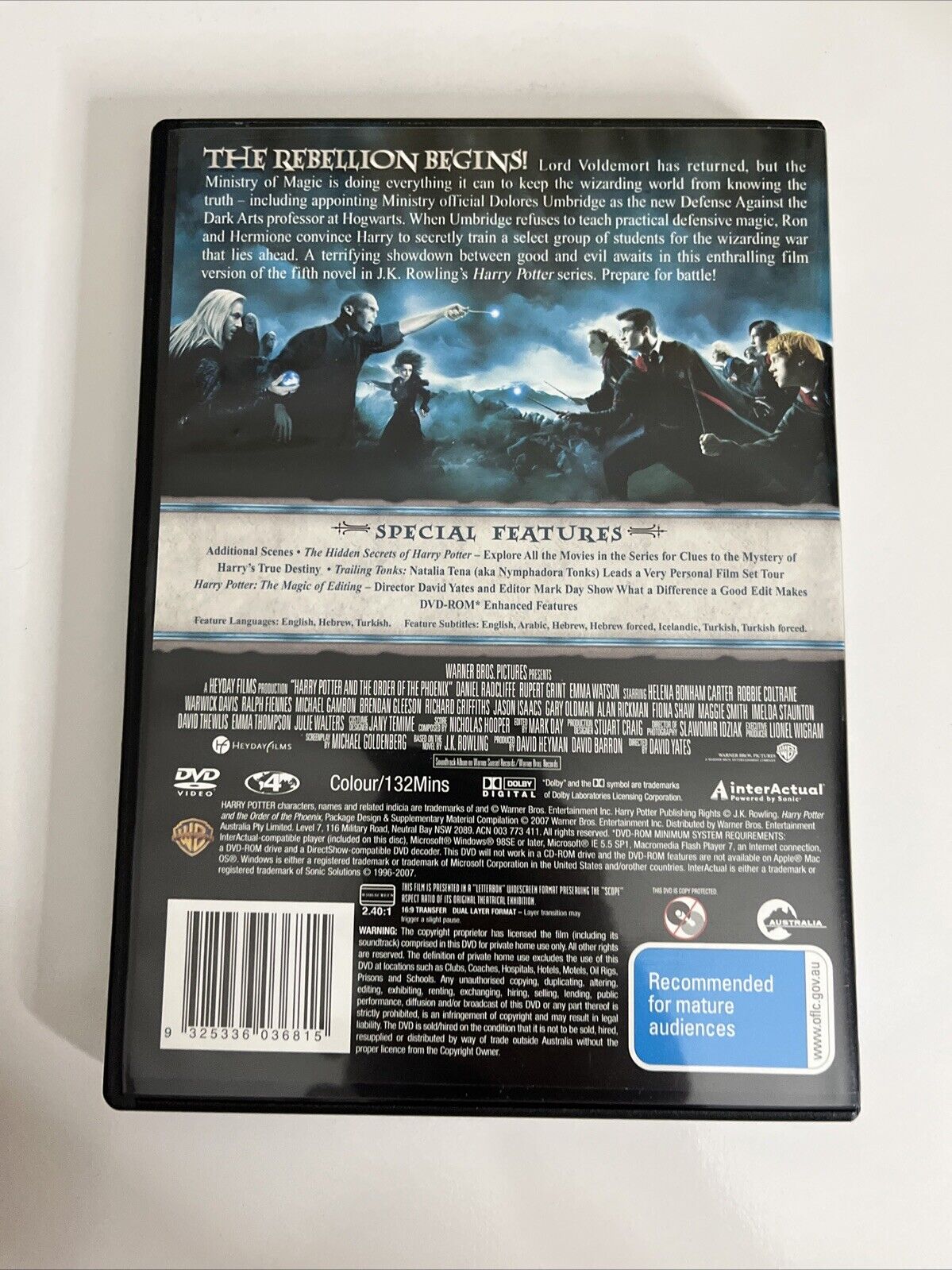 Harry Potter And The Order Of The Phoenix (DVD, 2007) Steelbook Limited Edition