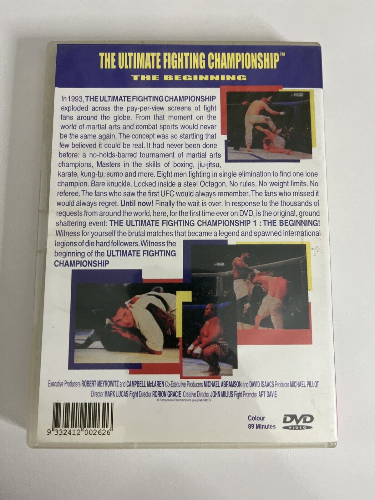 The Ultimate Fighting Championship 1 : The Beginning (DVD, 1993) All Regions