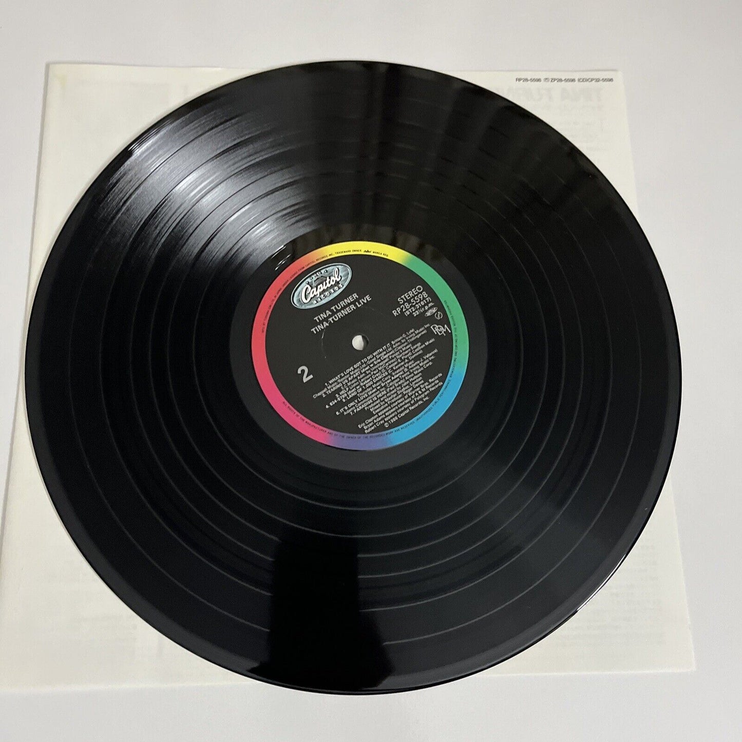 Tina Turner – Tina Live 1988 LP 12" Vinyl Record Capitol Records RP28-5598