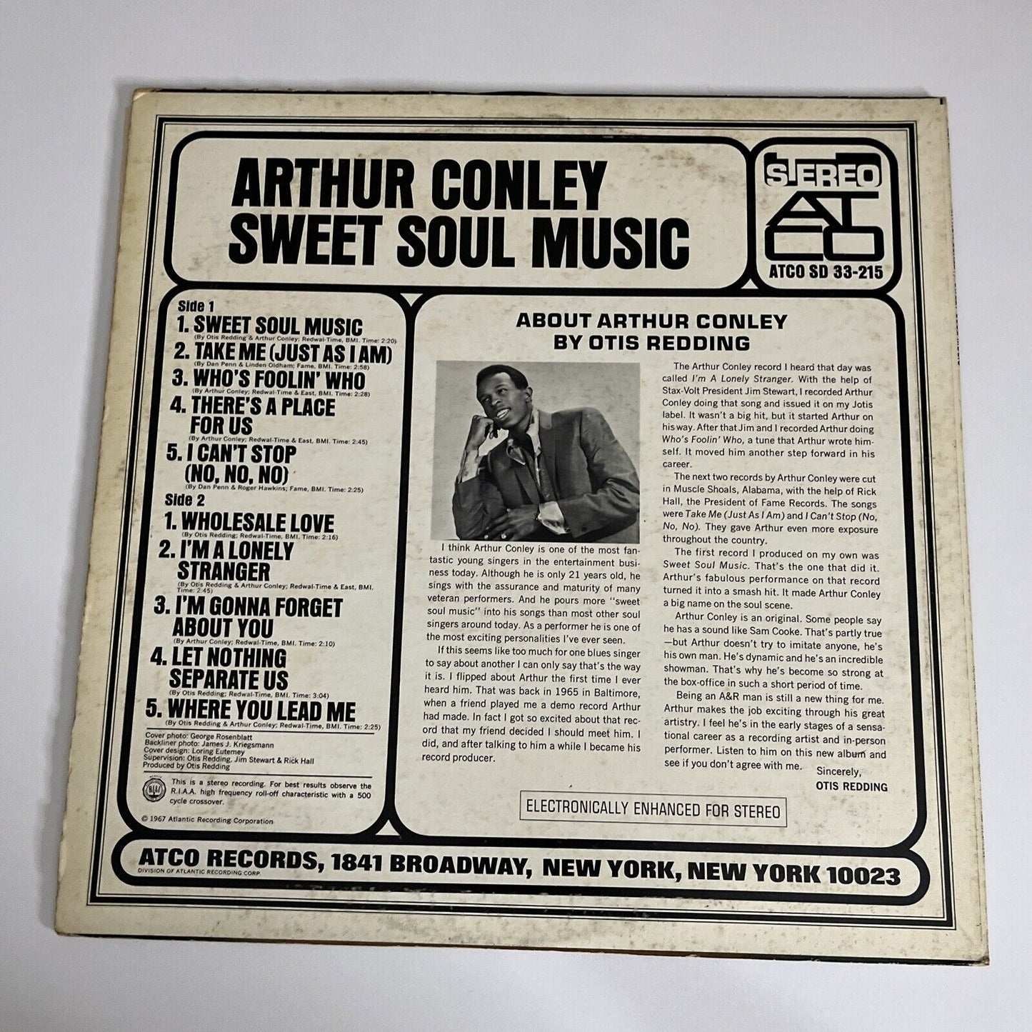 Arthur Conley – Sweet Soul Music 1980 LP 12" Vinyl Record Album Atlantic P-6173A