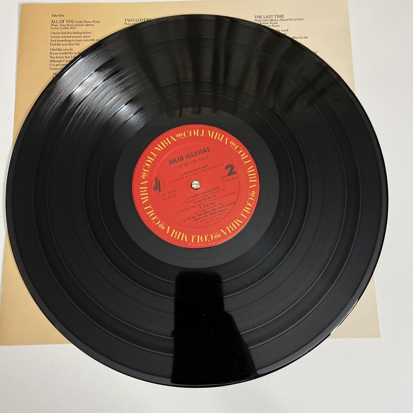 1100 Bel Air Place by Julio Iglesias 1984 LP Vinyl Record Album Columbia Records