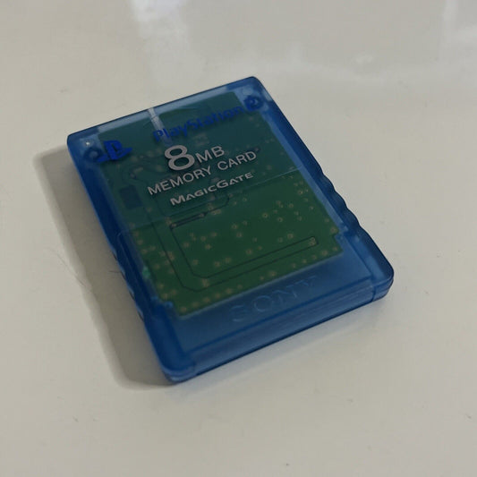 Genuine Sony PlayStation PS2 8MB Memory Card Blue Transparent SCPH-10020 Japan