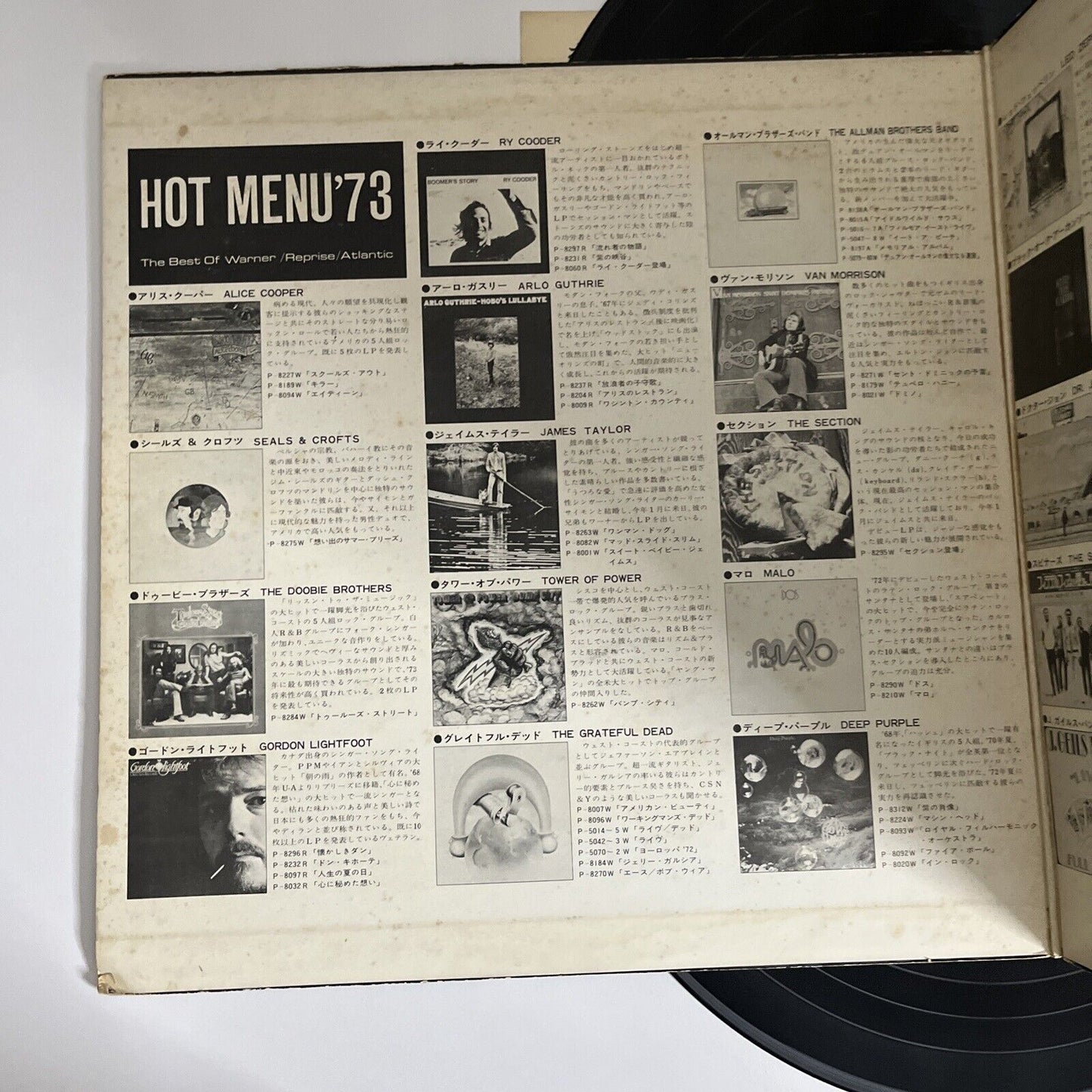 Hot Menu '73 The Best Of Warner/Reprise/Atlantic 1973 2xLP Vinyl Record Gatefold