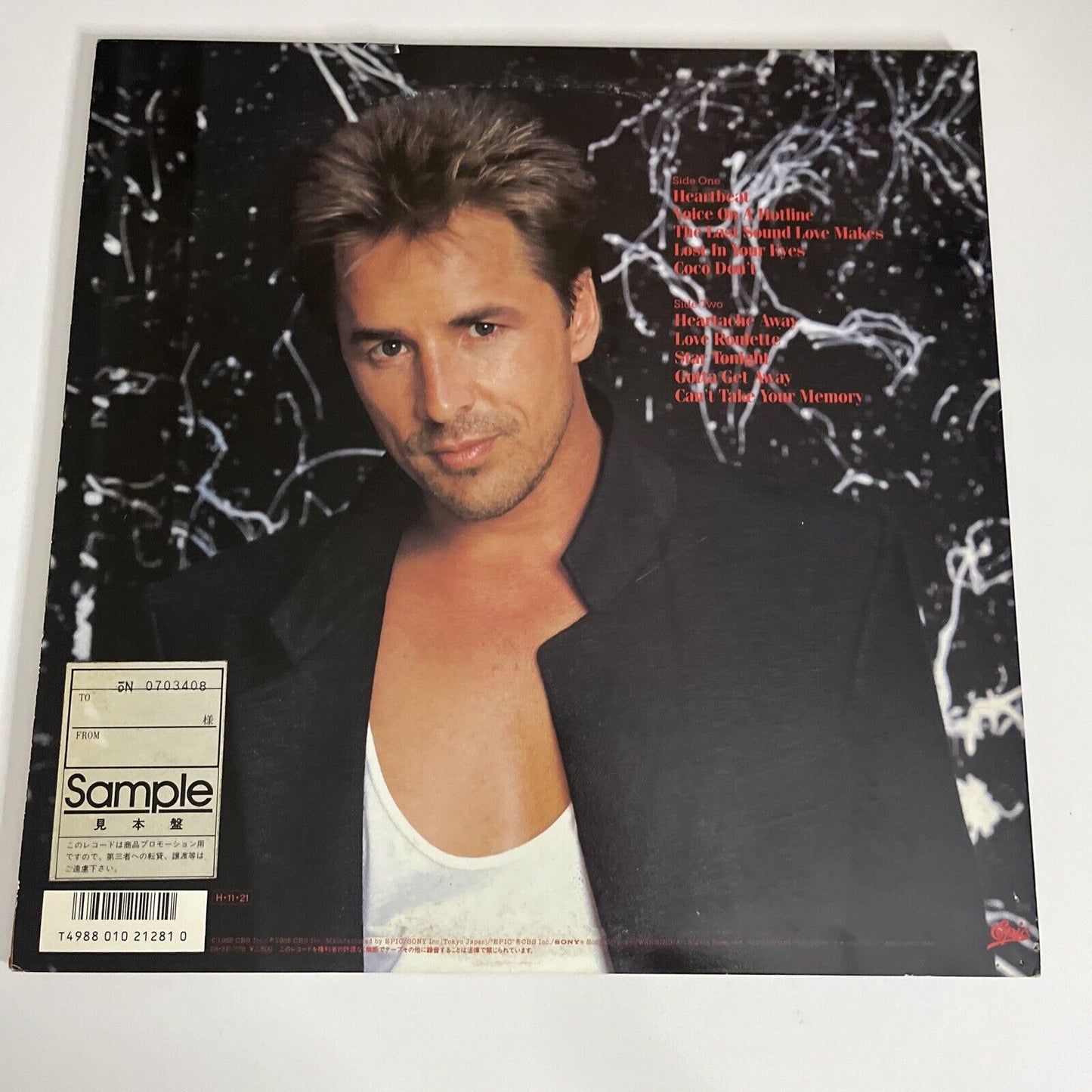 Don Johnson – Heartbeat 1986 LP Vinyl Record Gatefold Obi Epic Records 28-3P-778