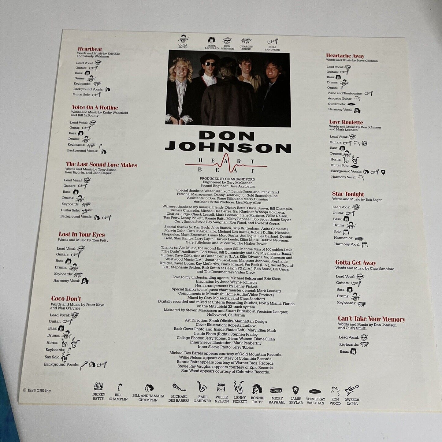 Don Johnson – Heartbeat 1986 LP Vinyl Record Gatefold Obi Epic Records 28-3P-778