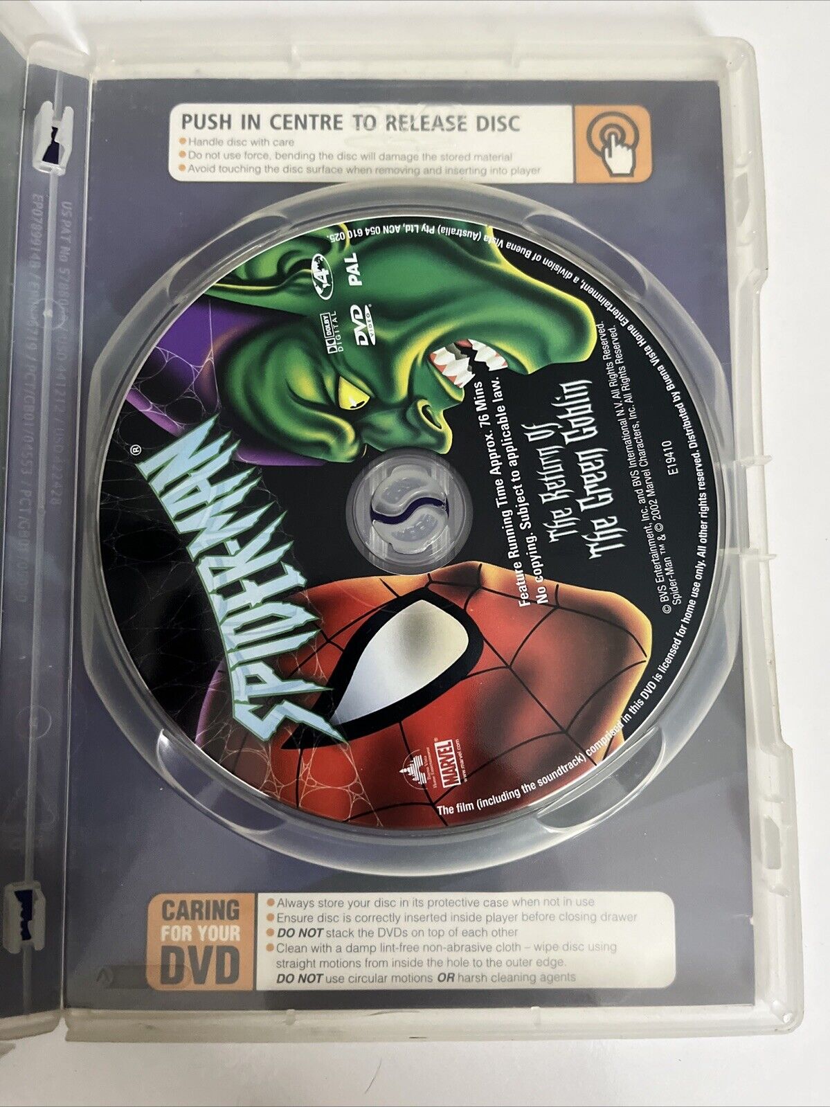 Spiderman : The Return of the Green Goblin (DVD, 2002) Animation Region 4