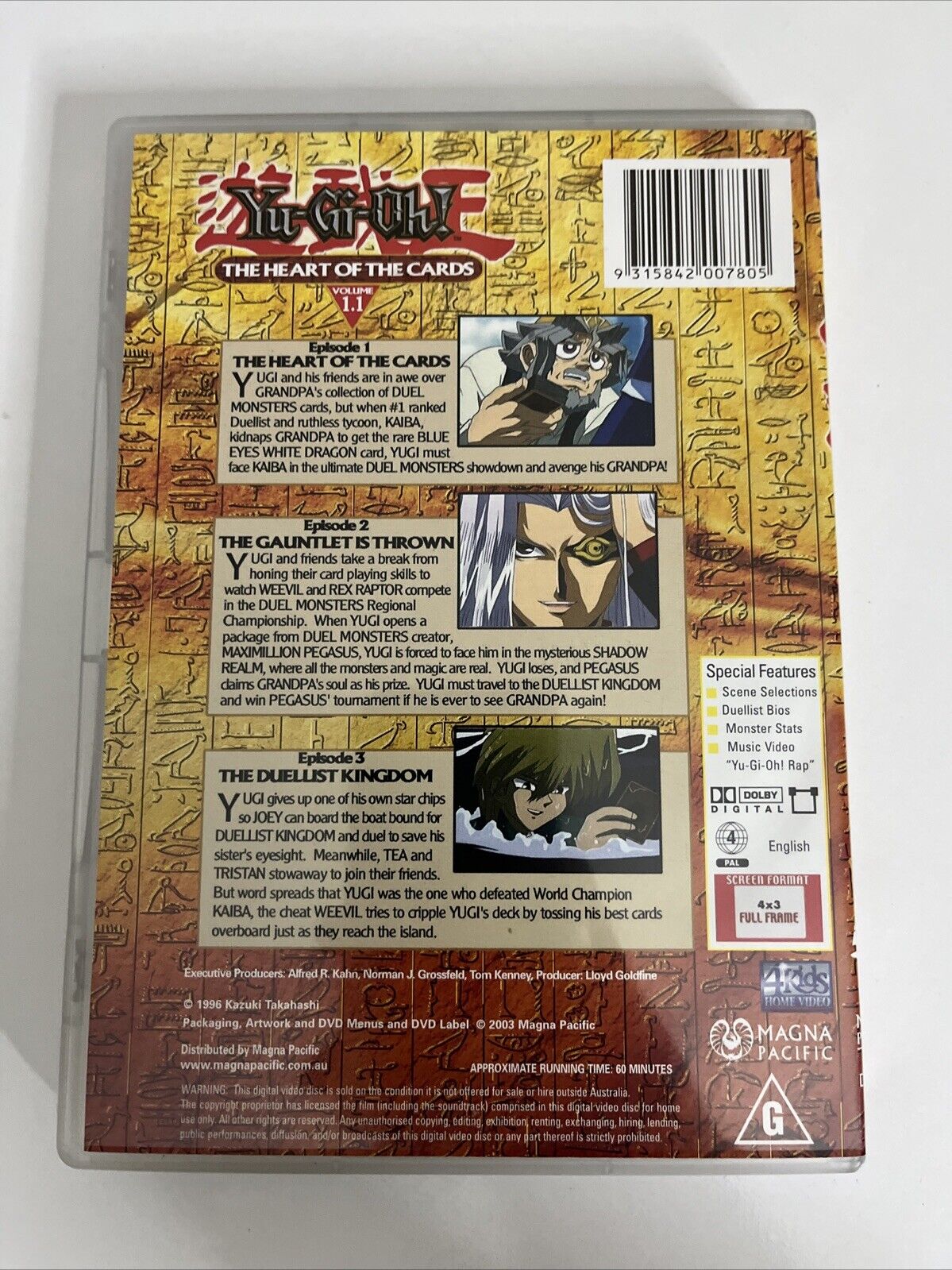 Yu-Gi-Oh! The Heart of the Cards : Vol 1 Part 1 (DVD, 1996) Region 4