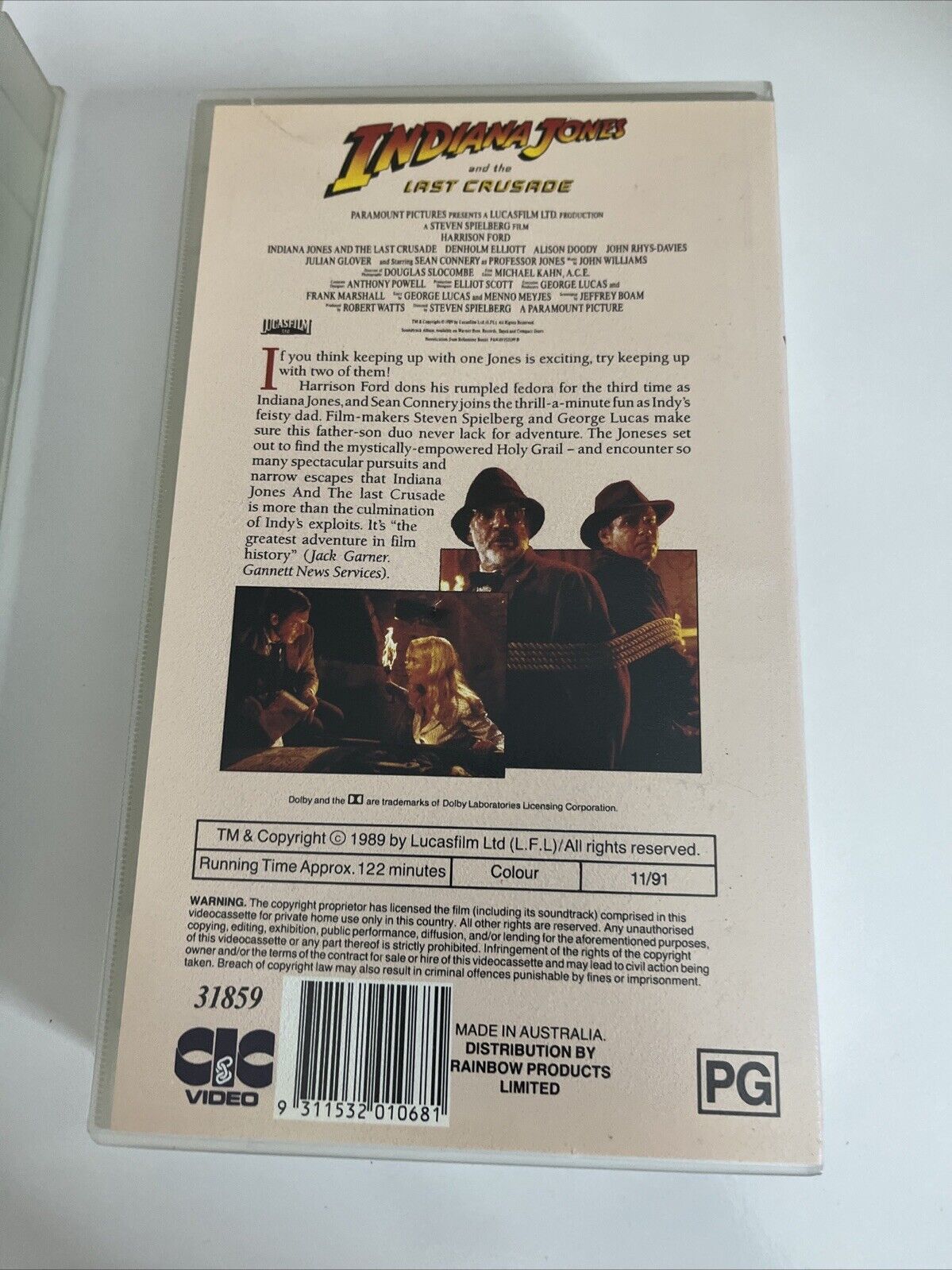 The Indiana Jones Collector's Edition VHS Video Box Set PAL 3 Movies