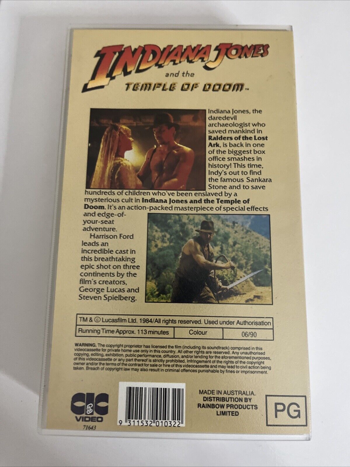 The Indiana Jones Collector's Edition VHS Video Box Set PAL 3 Movies