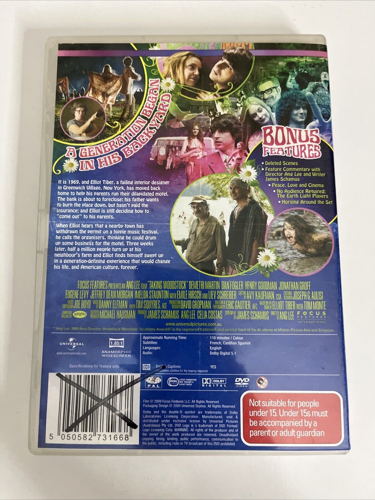 Taking Woodstock (DVD, 2009) Demetri Martin, Paul Dano Region 4 &2