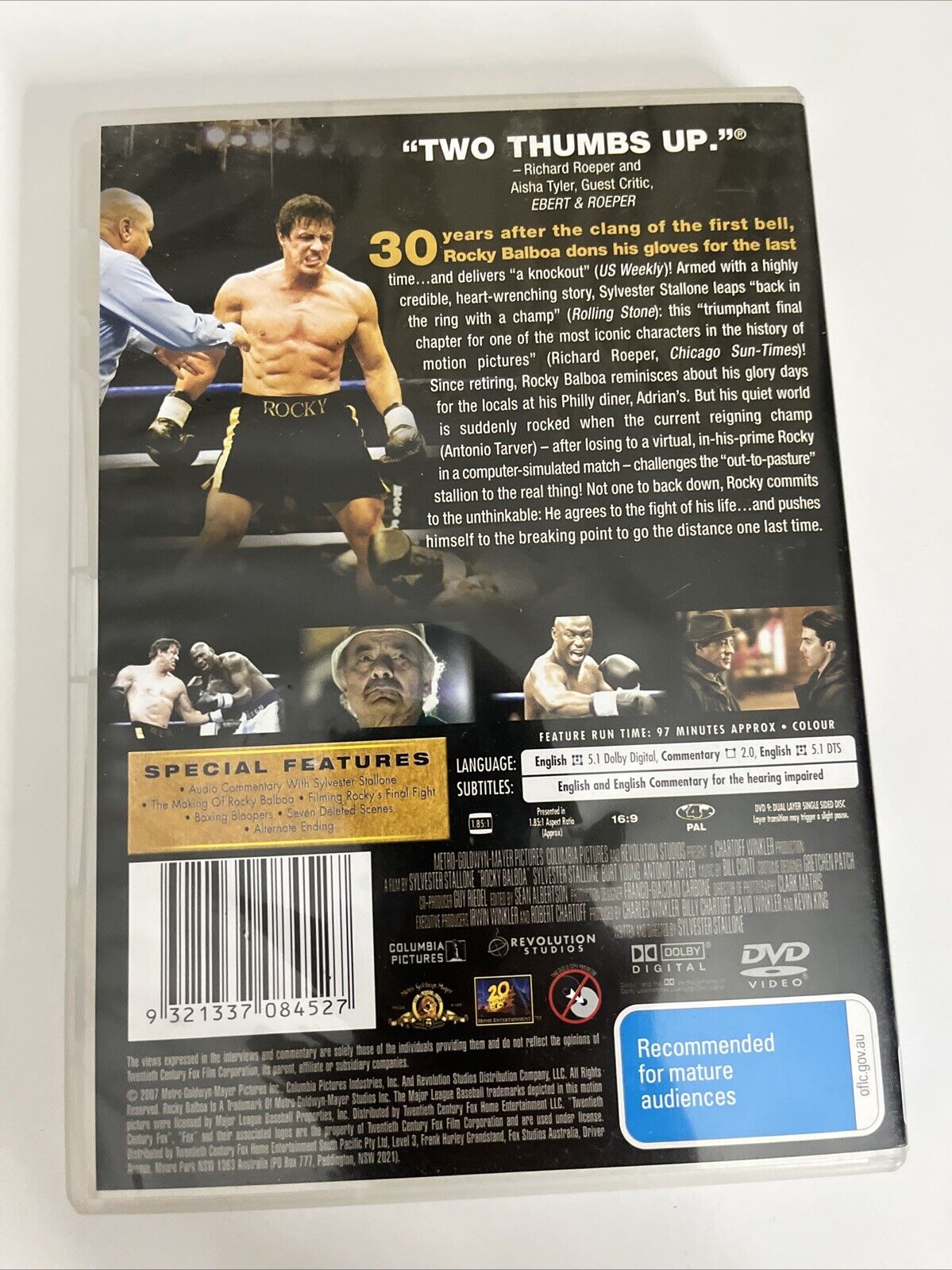 Rocky Balboa (DVD, 2006) Sylvester Stallone  Region 4