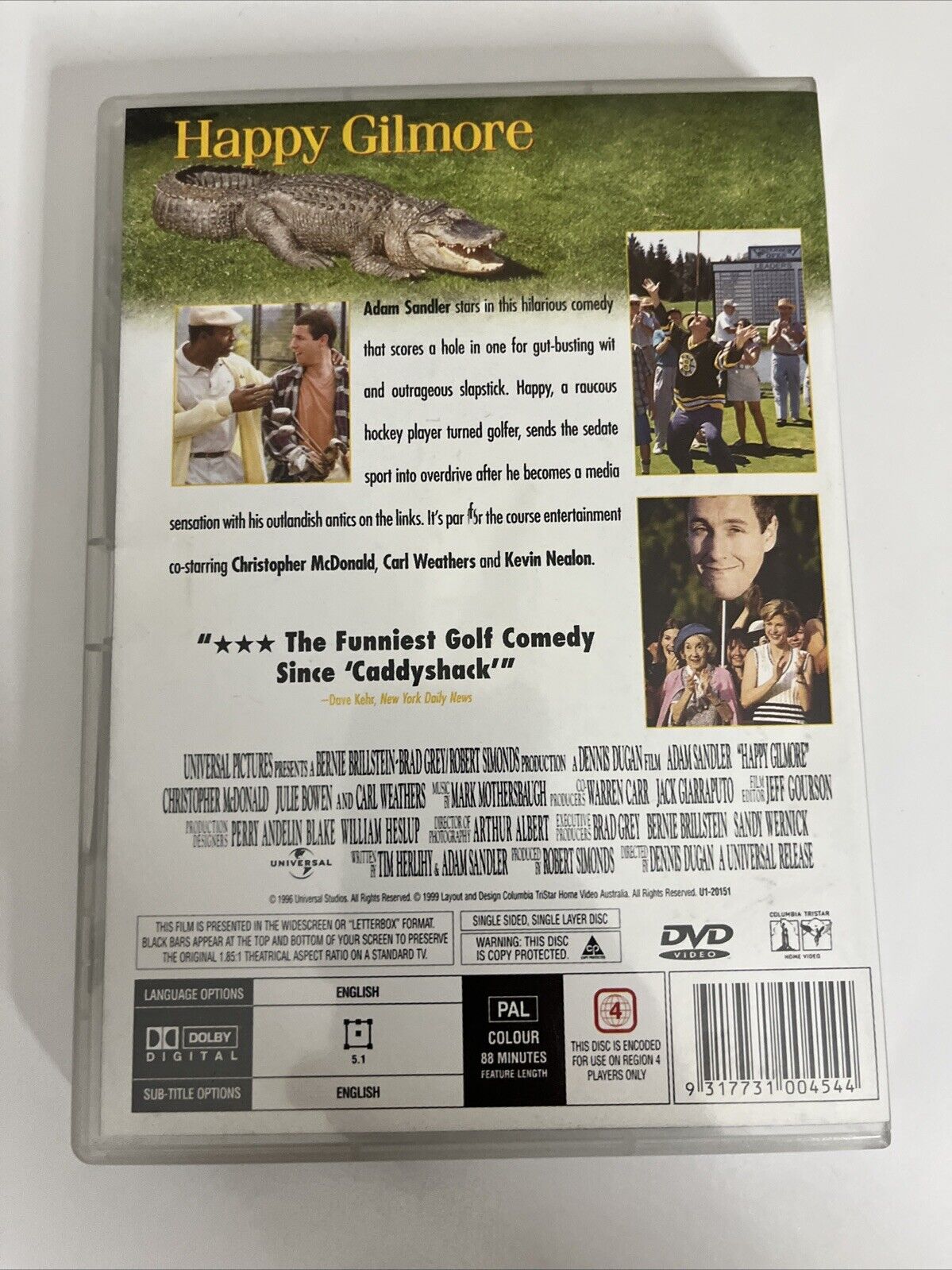 Happy Gilmore (DVD, 1996) Adam Sandler, Bob Barker Region 4