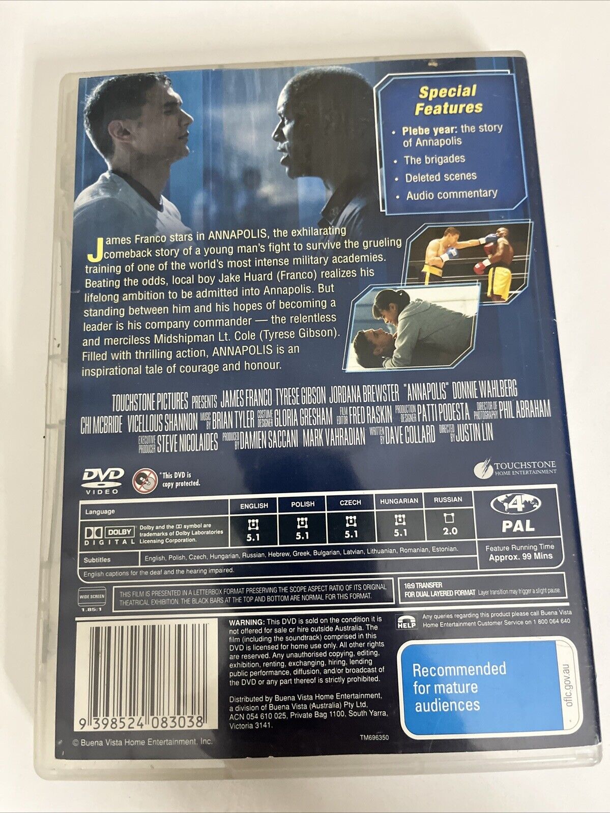 Annapolis (DVD, 2006) Donnie Wahlberg, Mccaleb Burnett, James Franco  Region 4