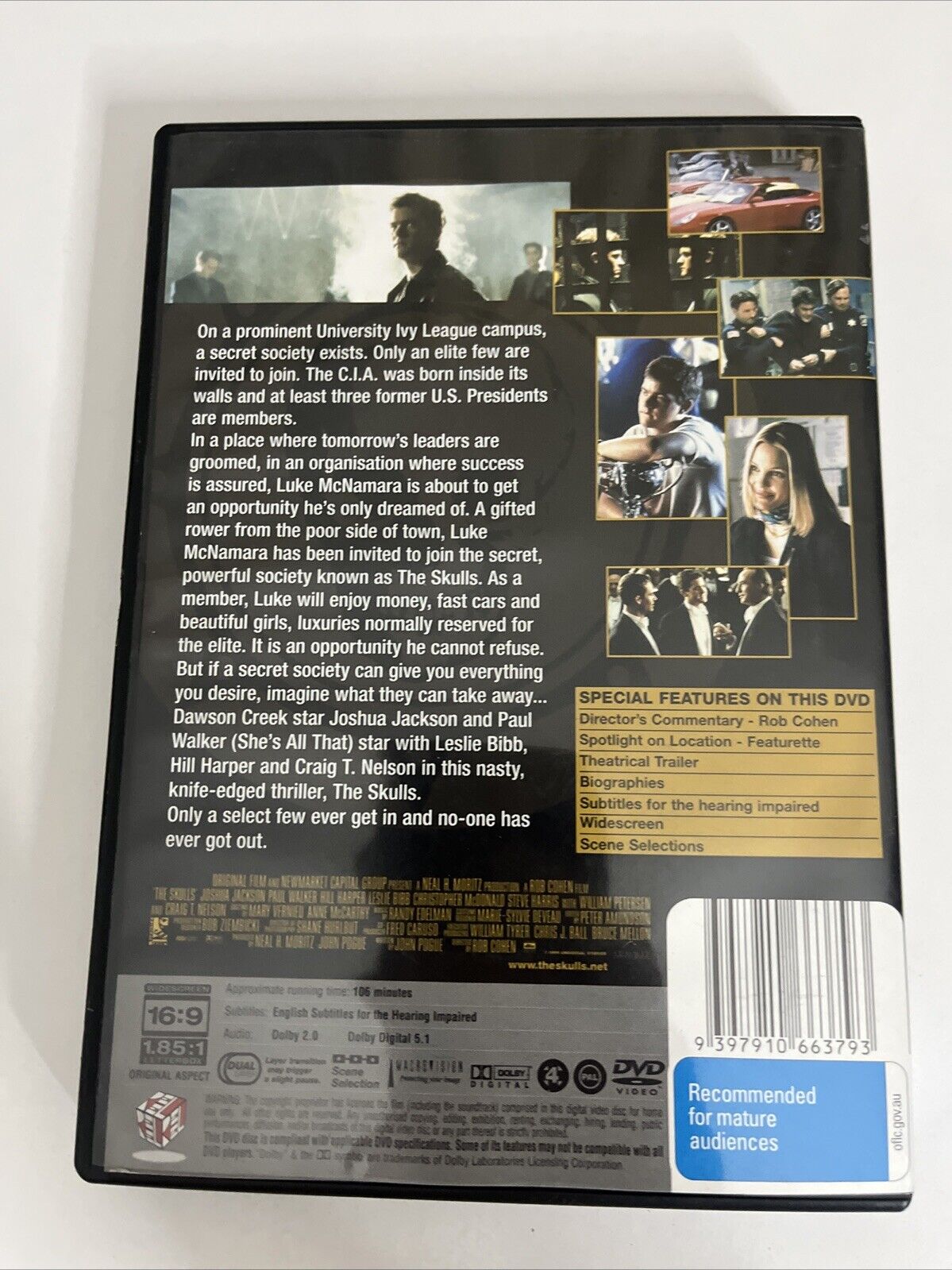 The Skulls (DVD, 1999) Craig T. Nelson,  Paul Walker Region 4