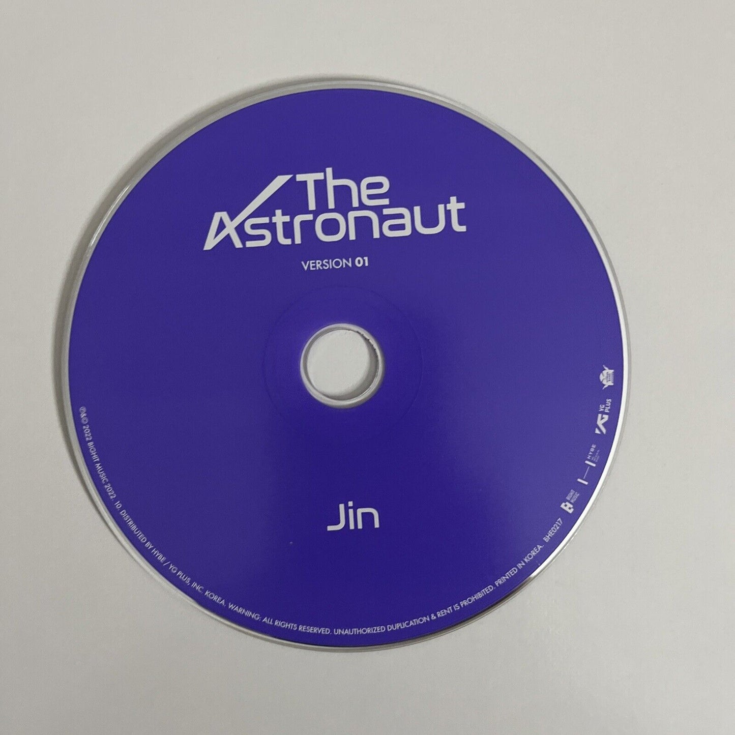 BTS Jin: The Astronaut [Purple Version] (CD, 2022) K-Pop
