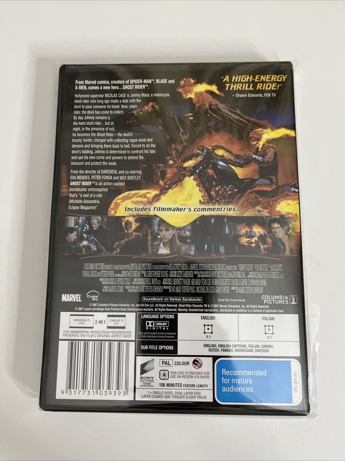 Ghost Riding Dvd Ghost Rider (DVD, 2007) Nicolas Cage Region 4 NEW – Retro Unit