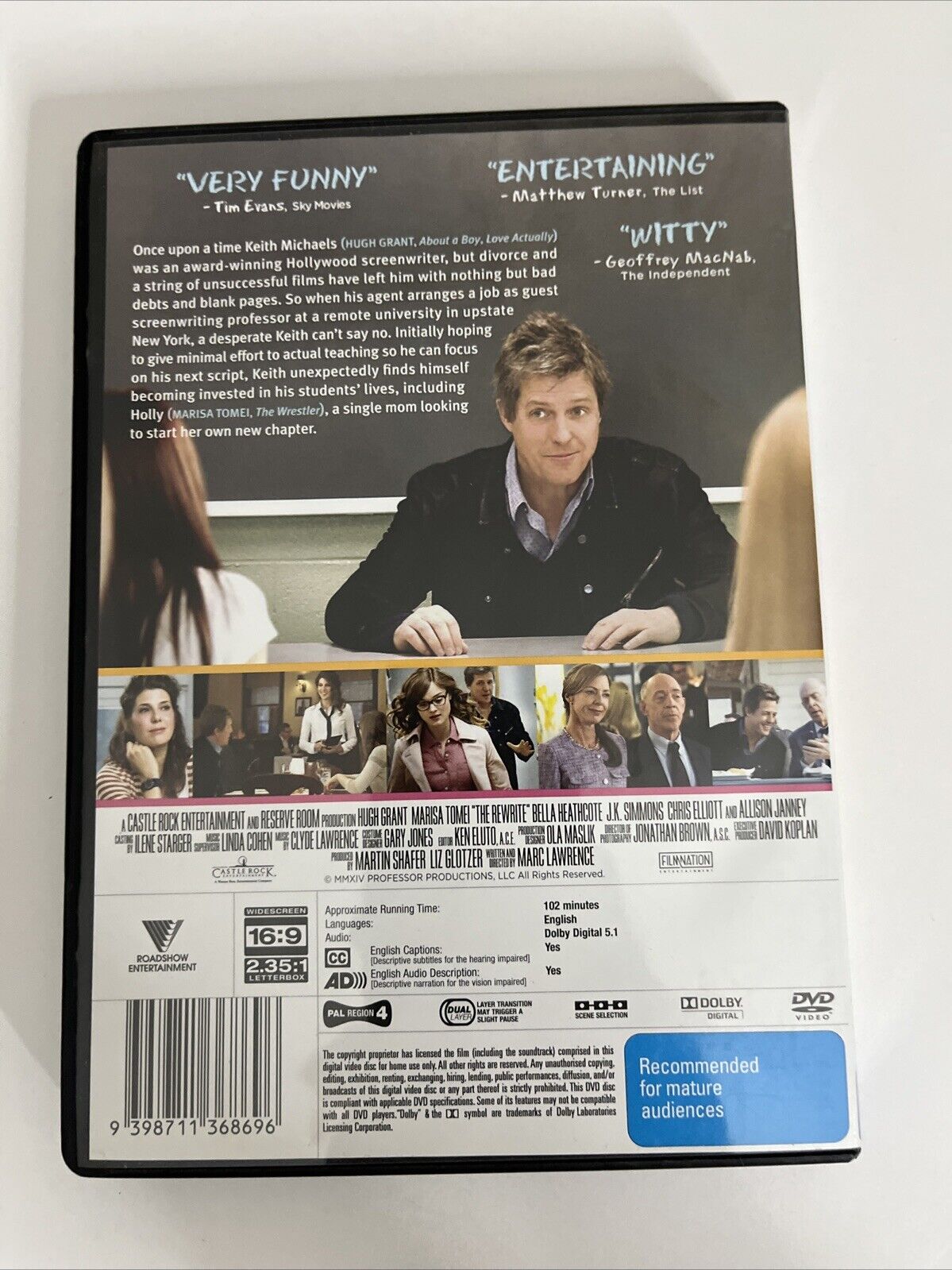The Rewrite (DVD, 2014) Marisa Tomei, Hugh Grant  Region 4
