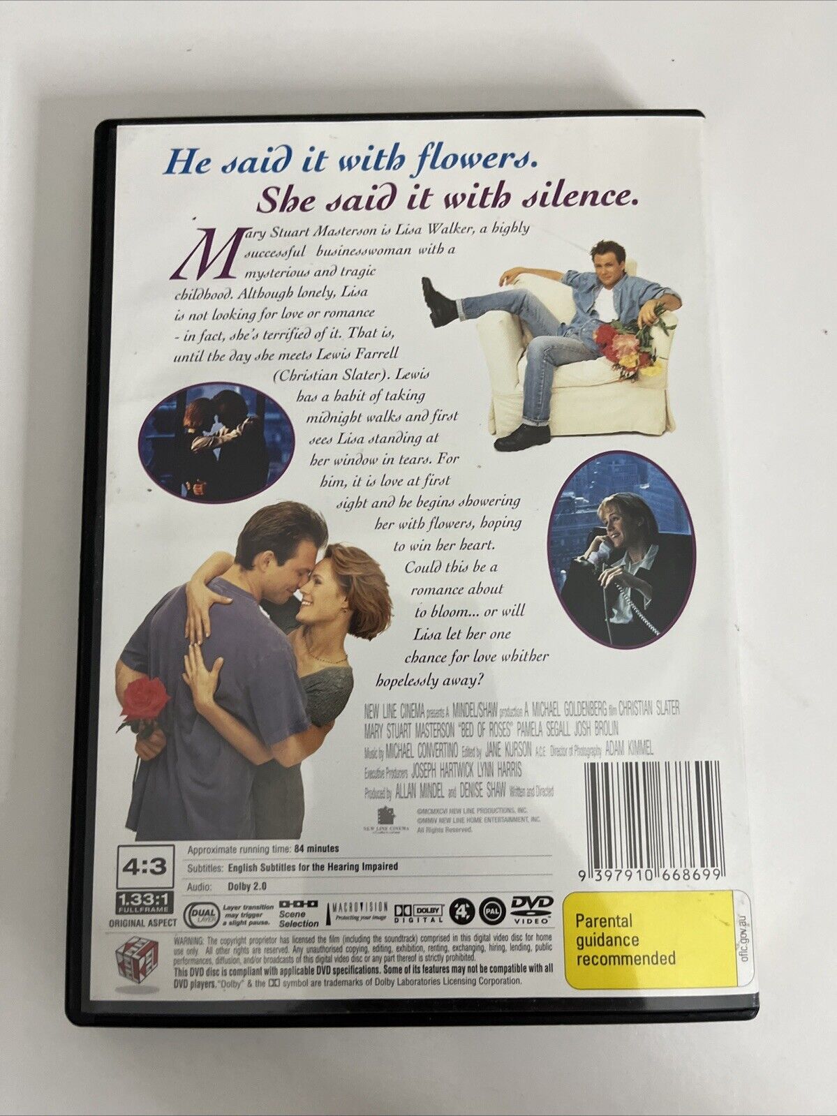 Bed of Roses (DVD, 1996) Mary Stuart Masterson, Christian Slater Region 4