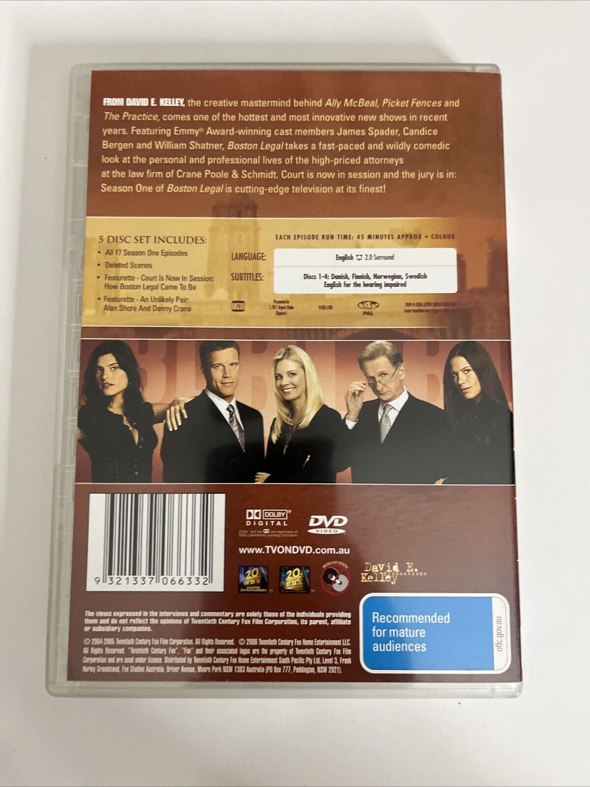 Boston Legal : Season 1 & 2 (DVD, 2004) Region 4