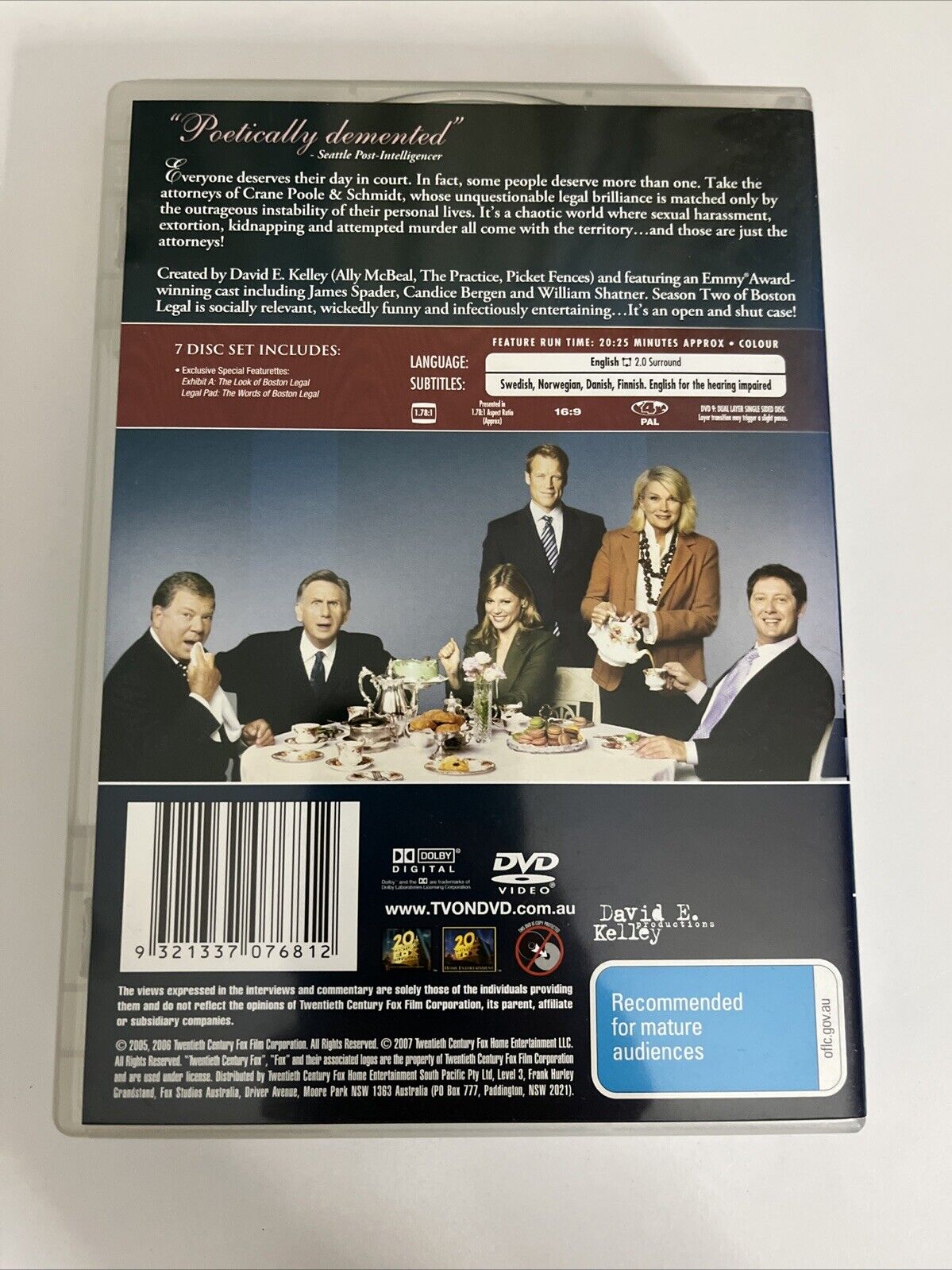 Boston Legal : Season 1 & 2 (DVD, 2004) Region 4