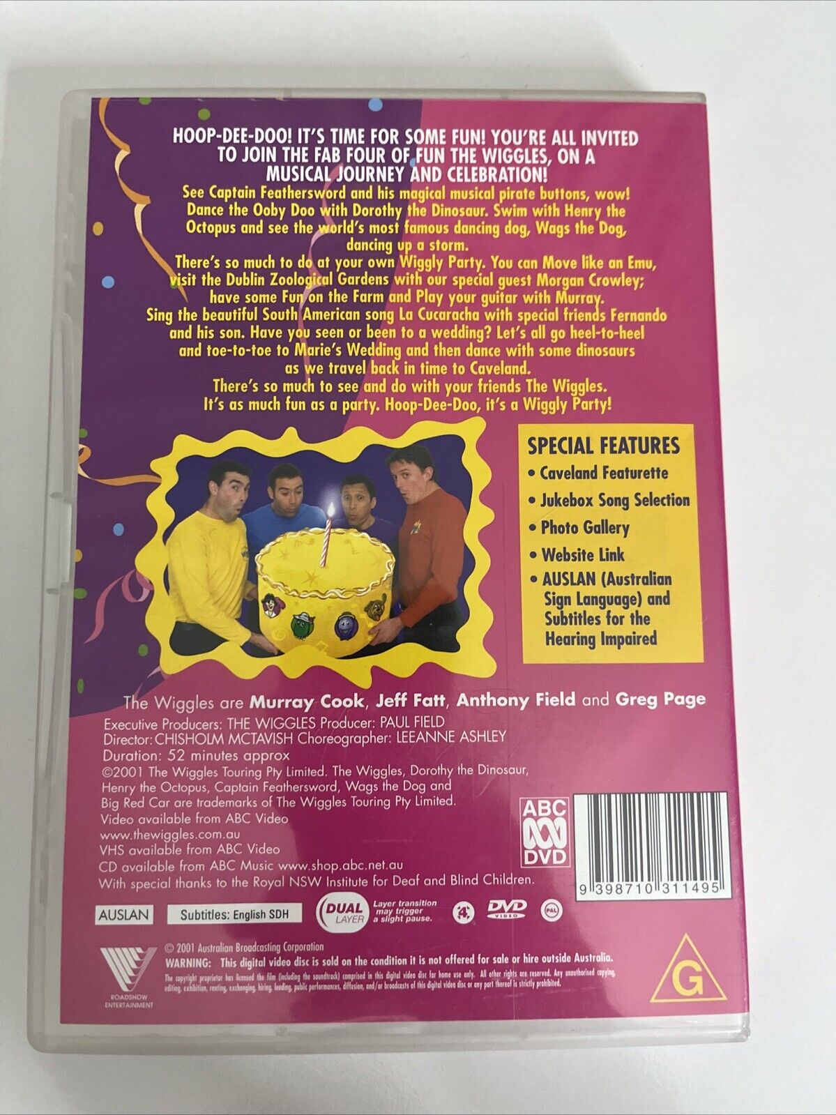 The Wiggles Hoop Dee Doo, It's a Wiggly Party (DVD, 2001) Region 4